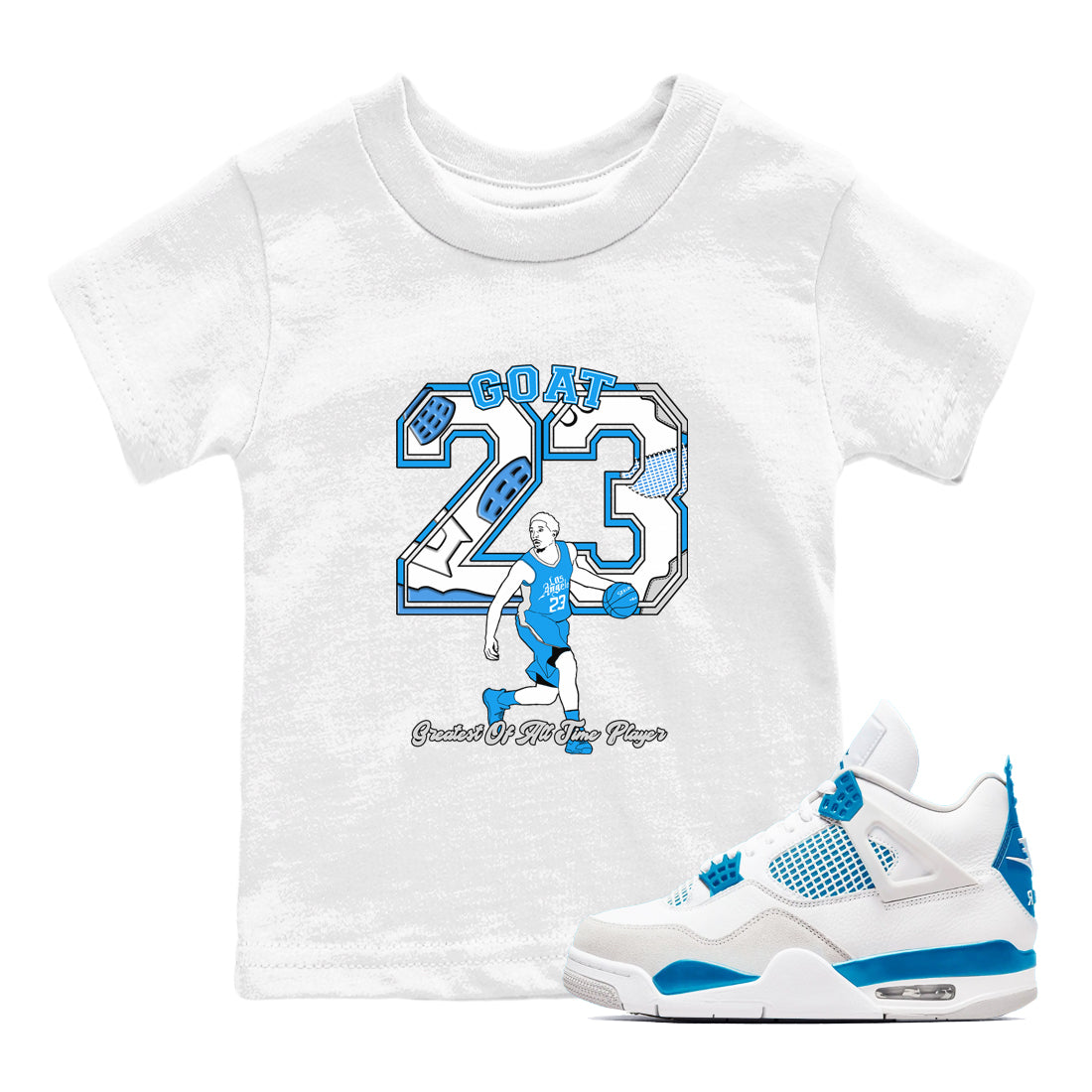 Goat Player snkmatch Tees Kids - Air Jordan 4 Military Blue