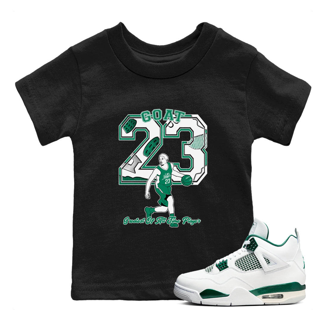 Goat Player snkmatch Tees Kids - Air Jordan 4 Oxidized Green