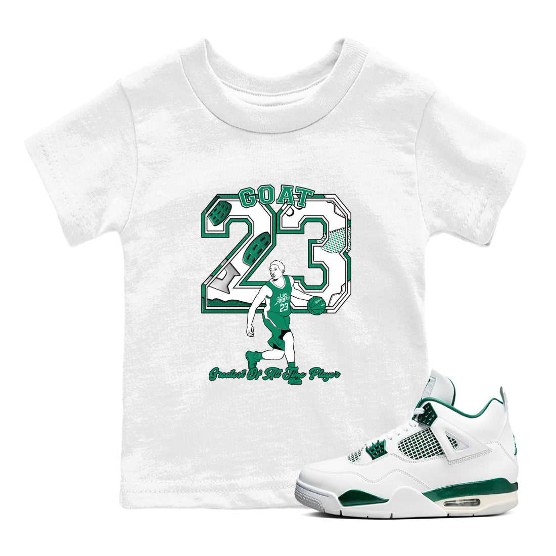 Goat Player snkmatch Tees Kids - Air Jordan 4 Oxidized Green