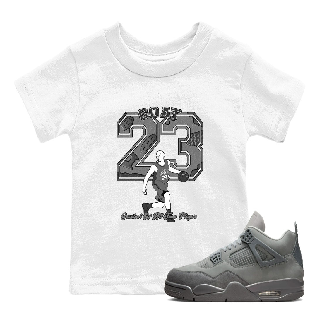 Goat Player snkmatch Tees Kids - Air Jordan 4 Wet Cement
