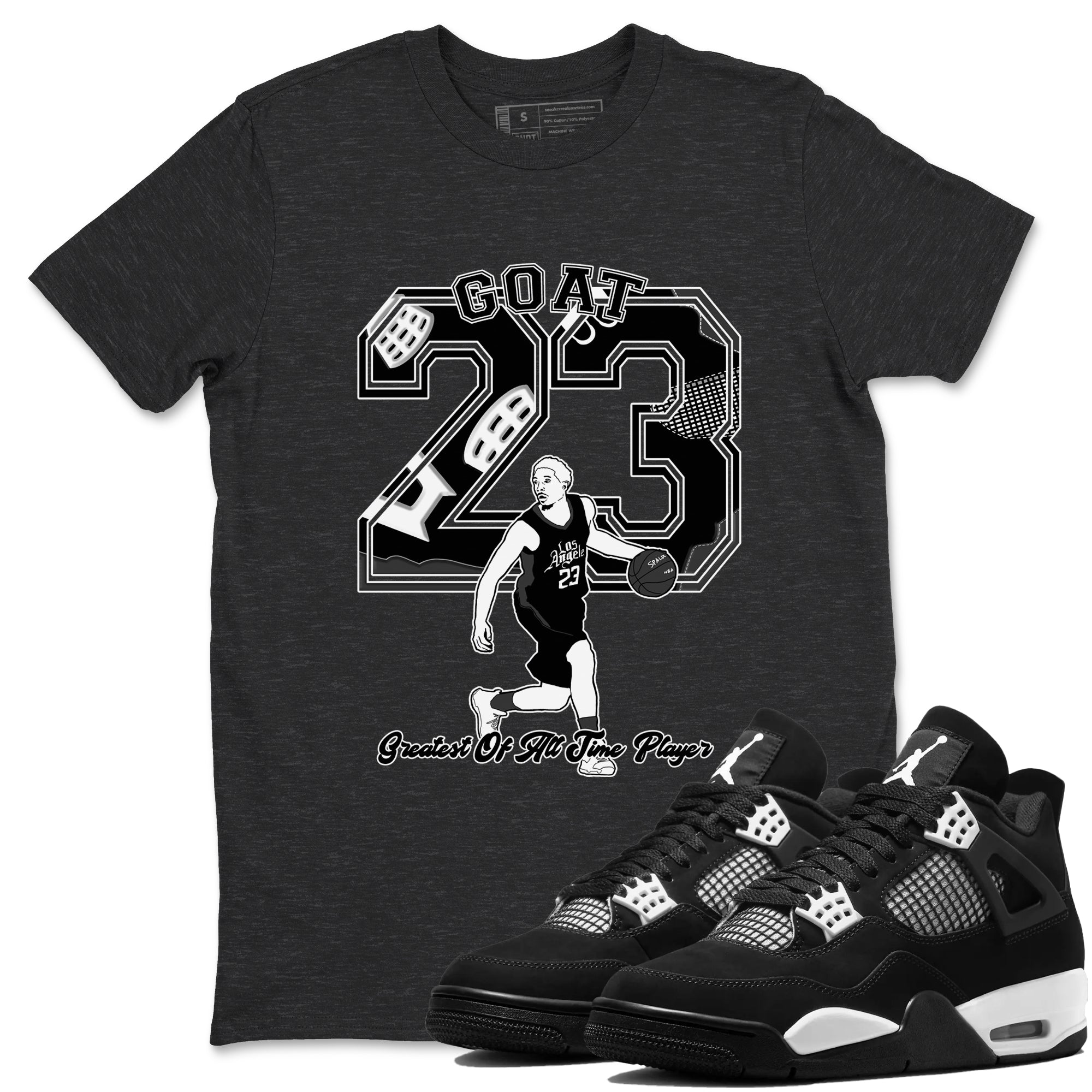 Goat Player snkmatch Tees - Air Jordan 4 White Thunder