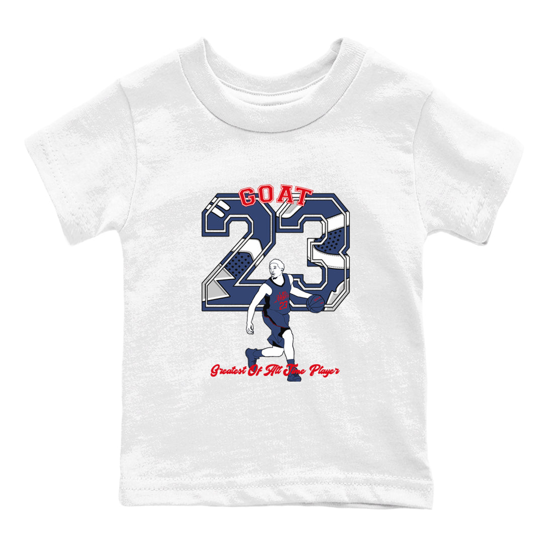 Goat Player snkmatch Tees Kids - Air Jordan 6 White And Midnight Navy