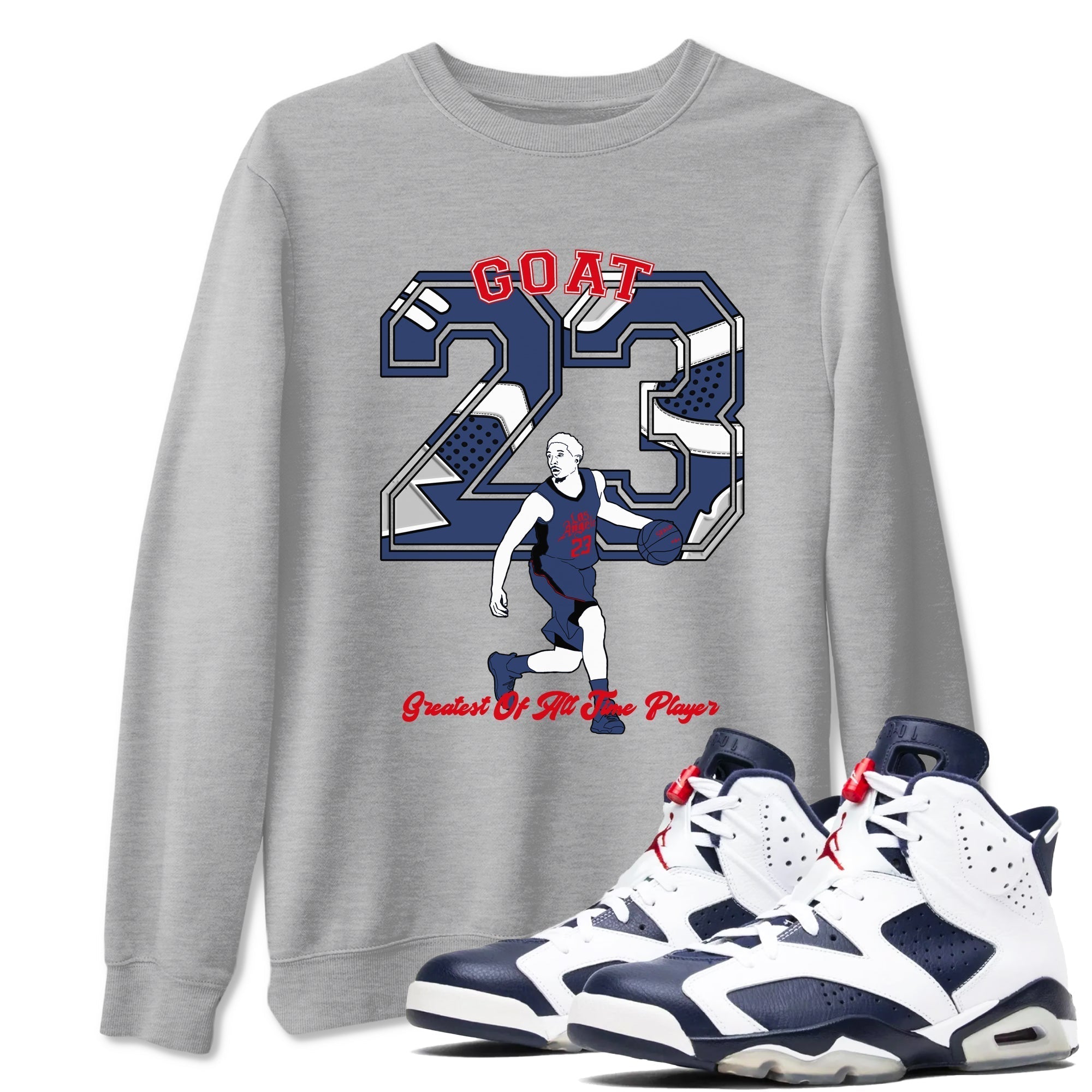 Goat Player snkmatch Tees - Air Jordan 6 White And Midnight Navy