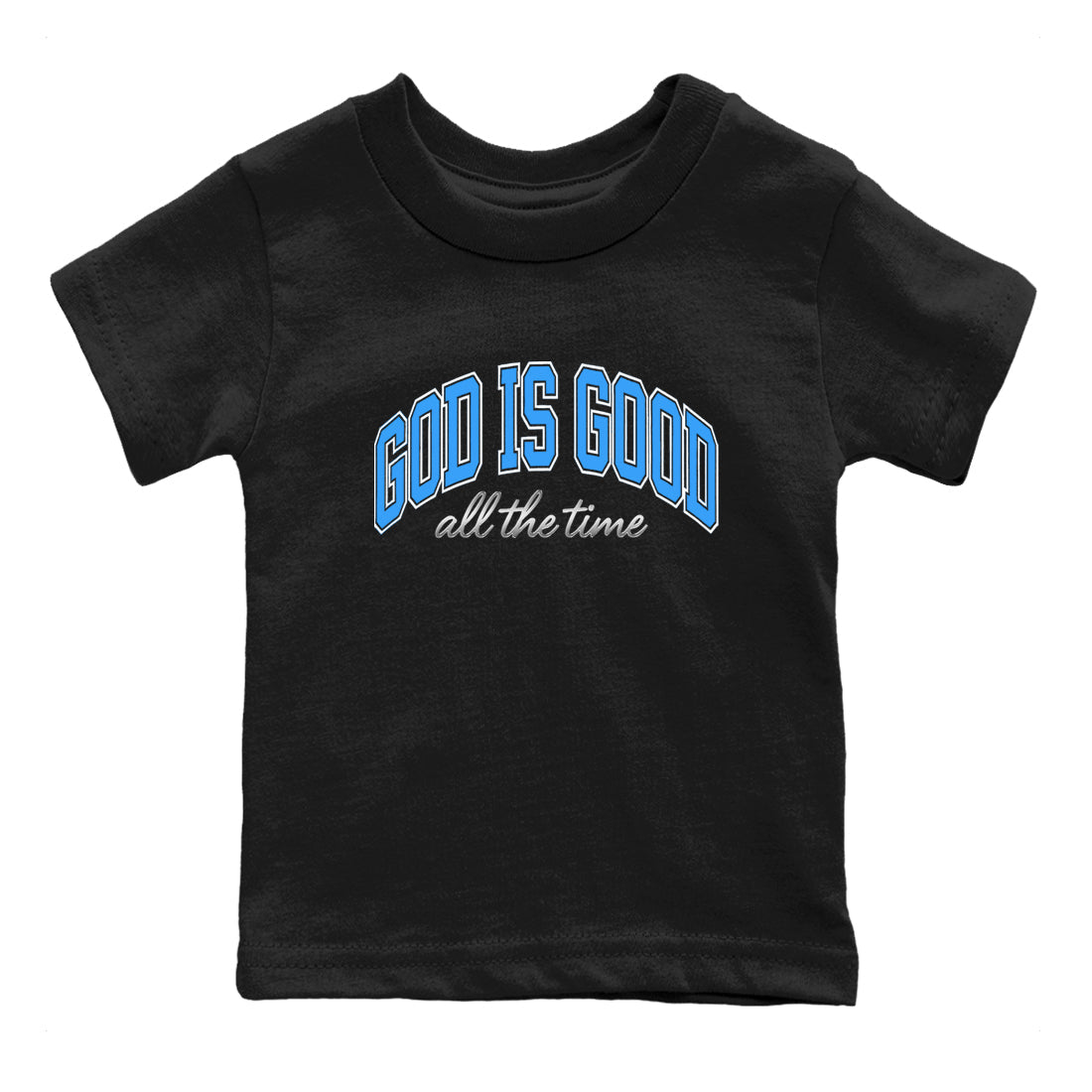 God Is Good snkmatch Tees Kids - Air Jordan 12 White and University Blue