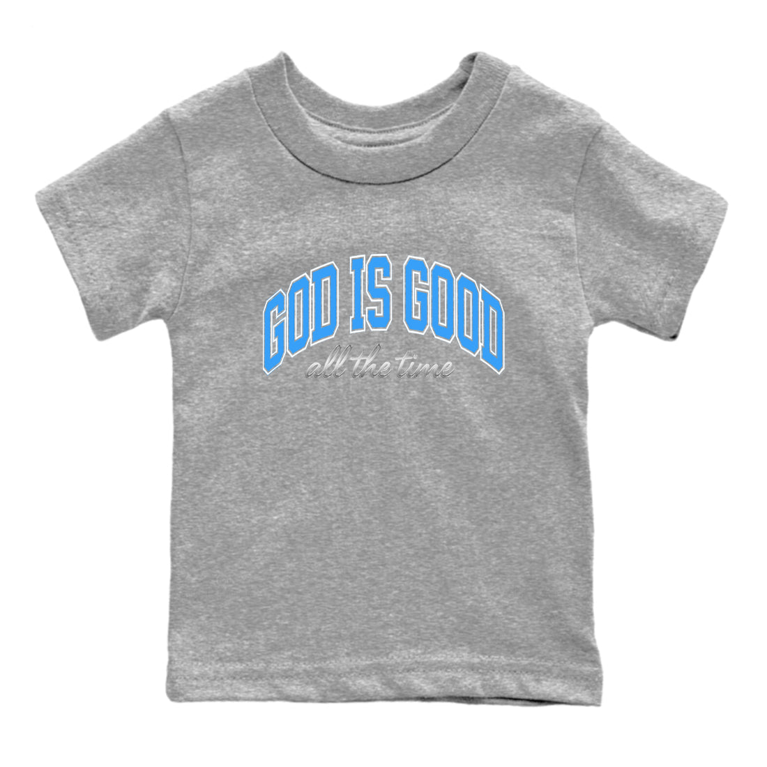 God Is Good snkmatch Tees Kids - Air Jordan 12 White and University Blue
