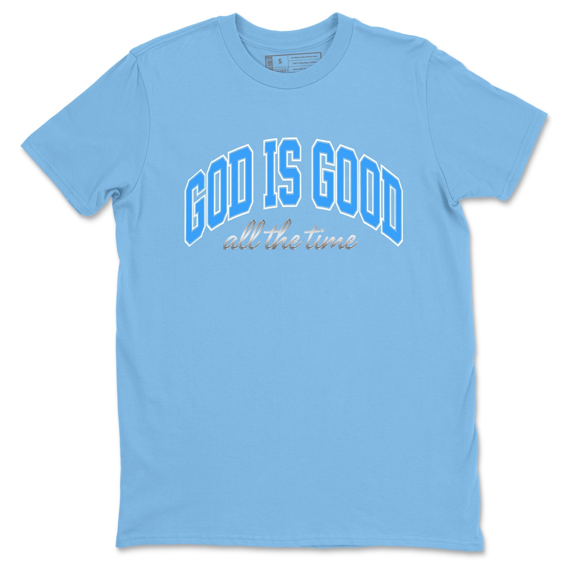 God Is Good snkmatch Tees - Air Jordan 12 White and University Blue