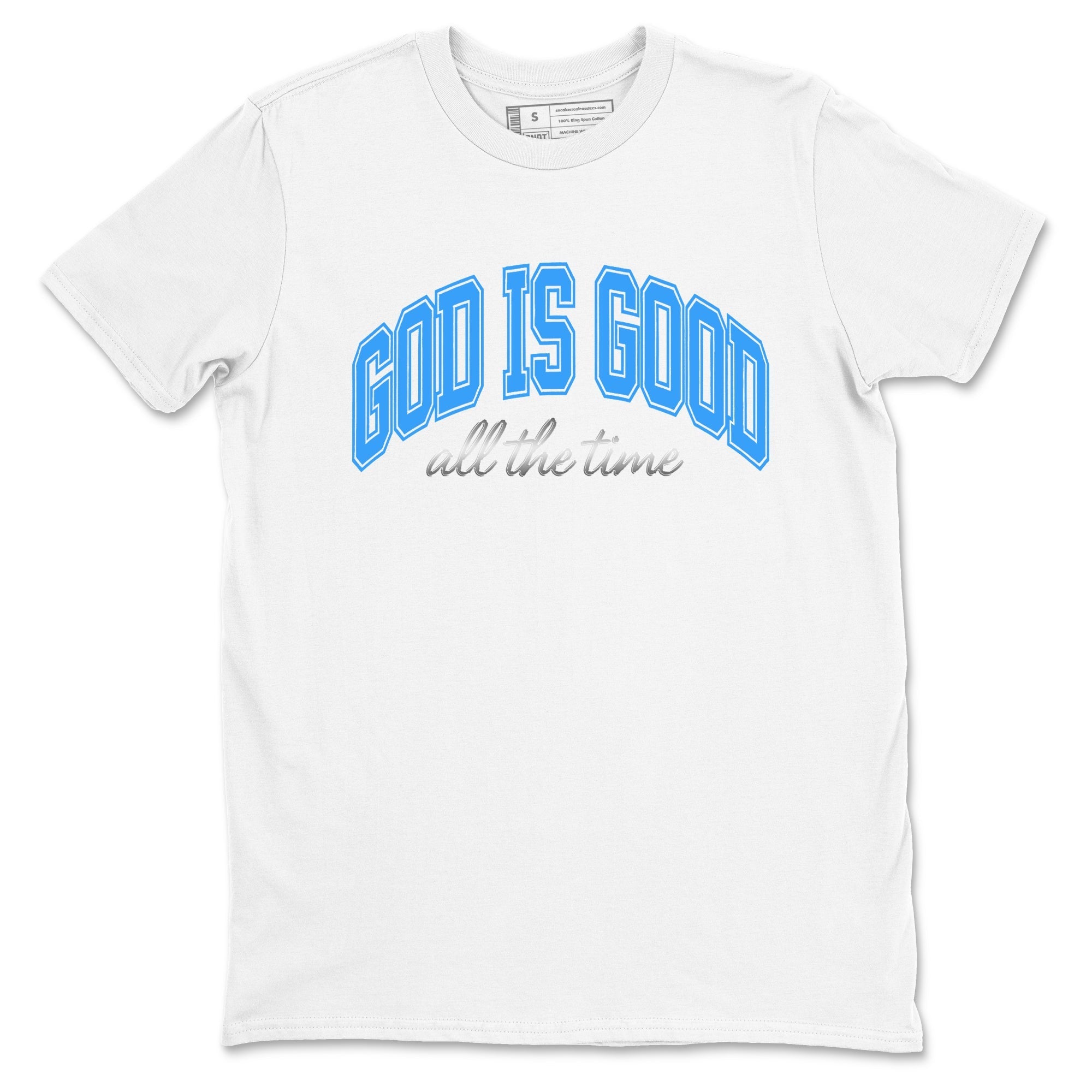 God Is Good snkmatch Tees - Air Jordan 12 White and University Blue