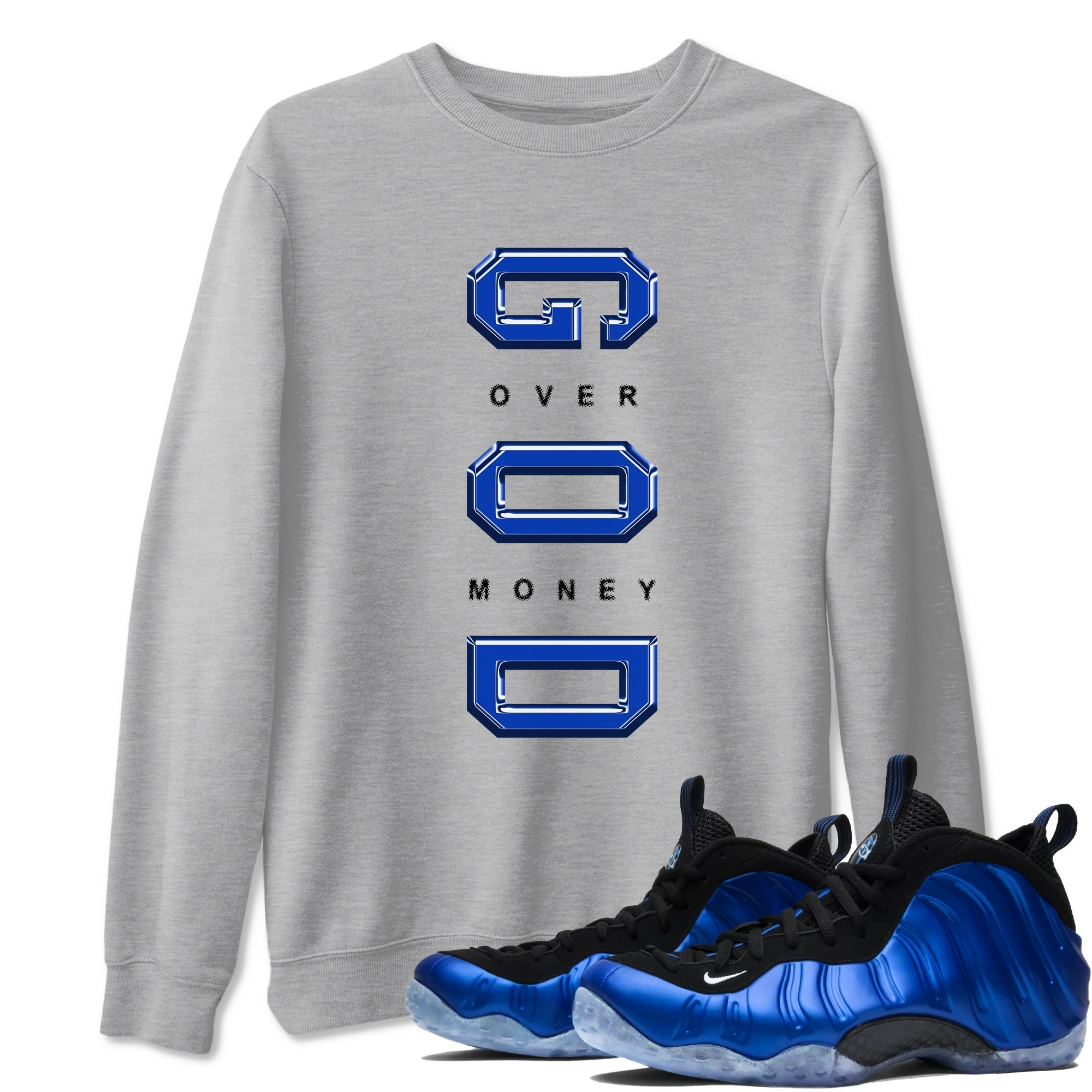 God Over Money snkmatch Tees - Air Foamposite One Royal