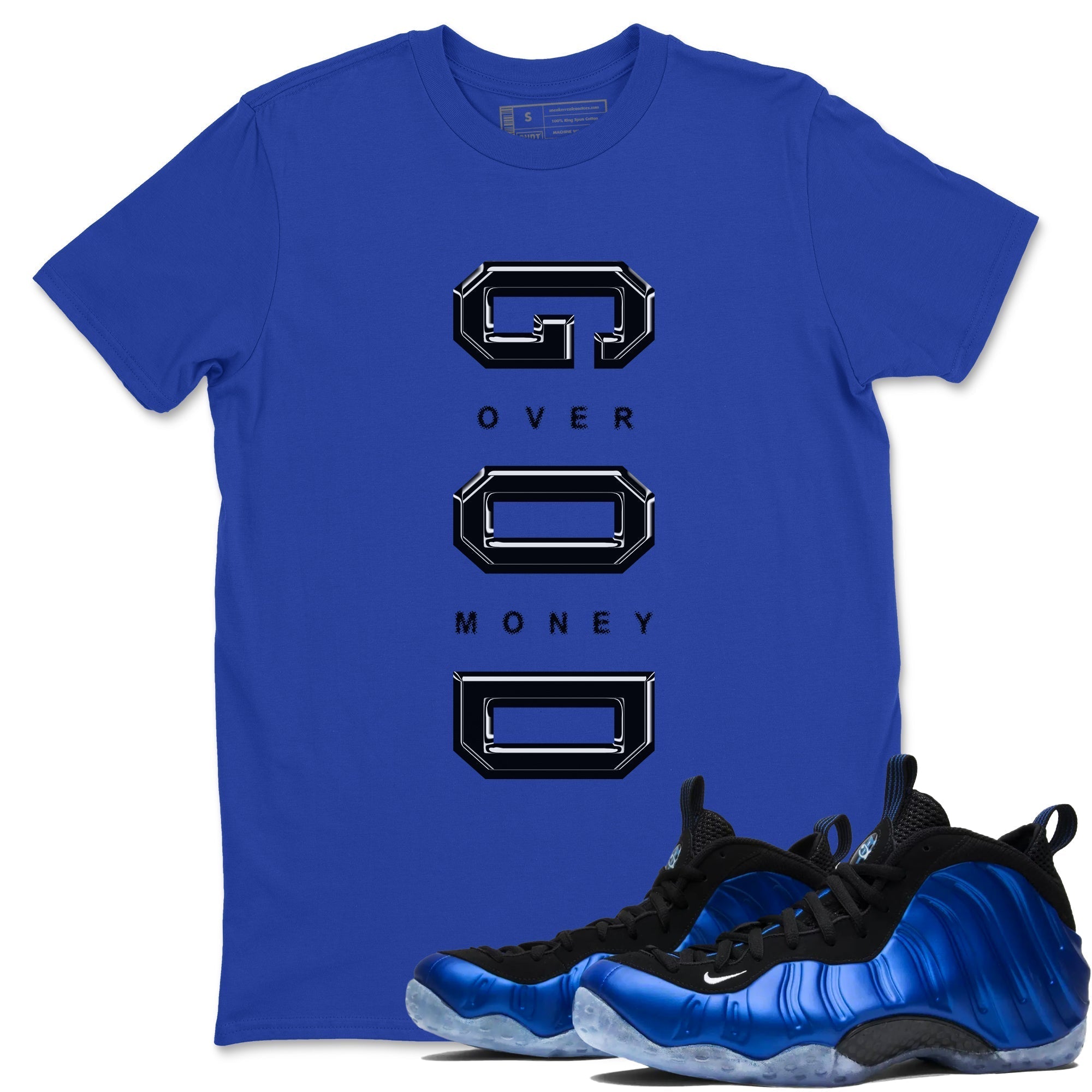 God Over Money snkmatch Tees - Air Foamposite One Royal