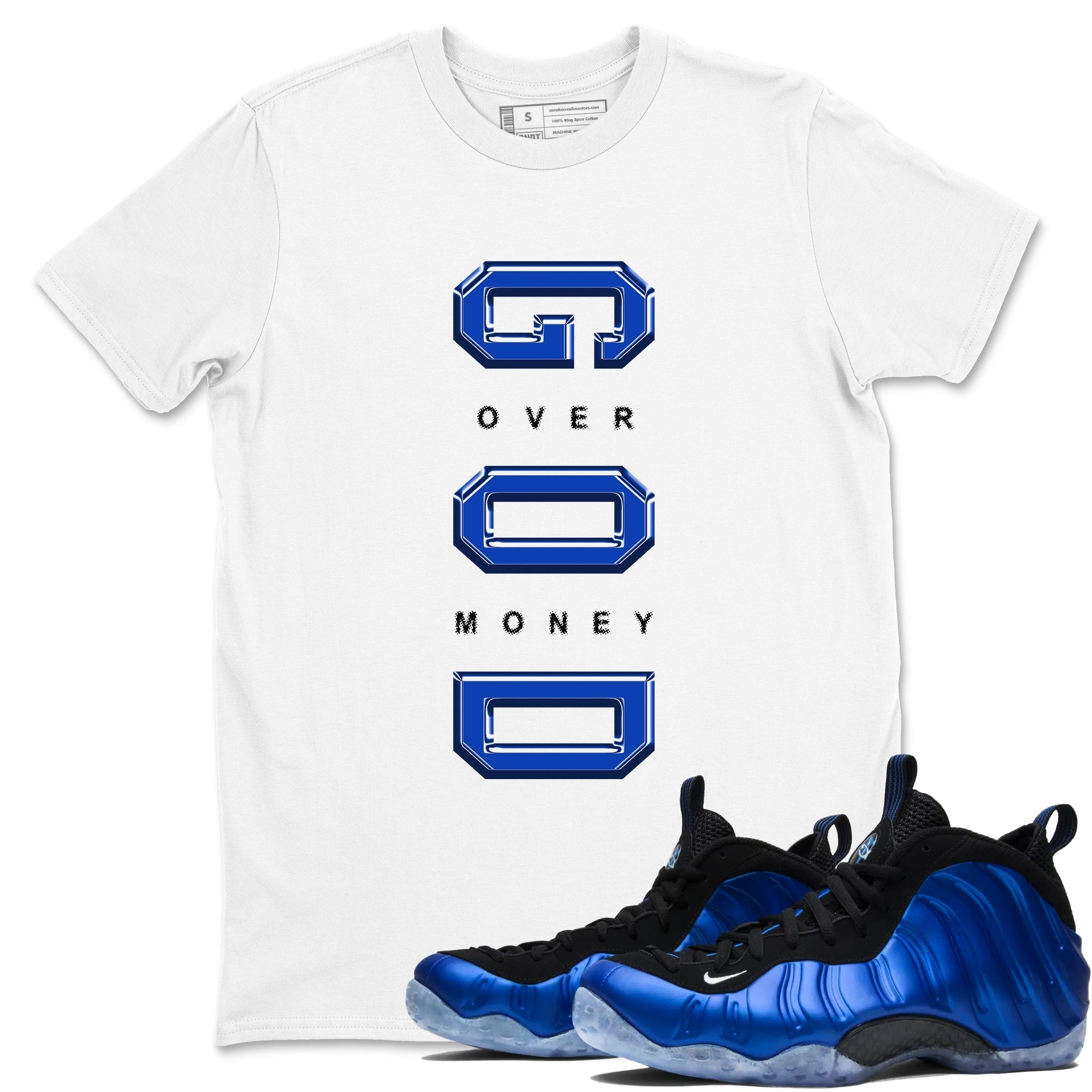 God Over Money snkmatch Tees - Air Foamposite One Royal