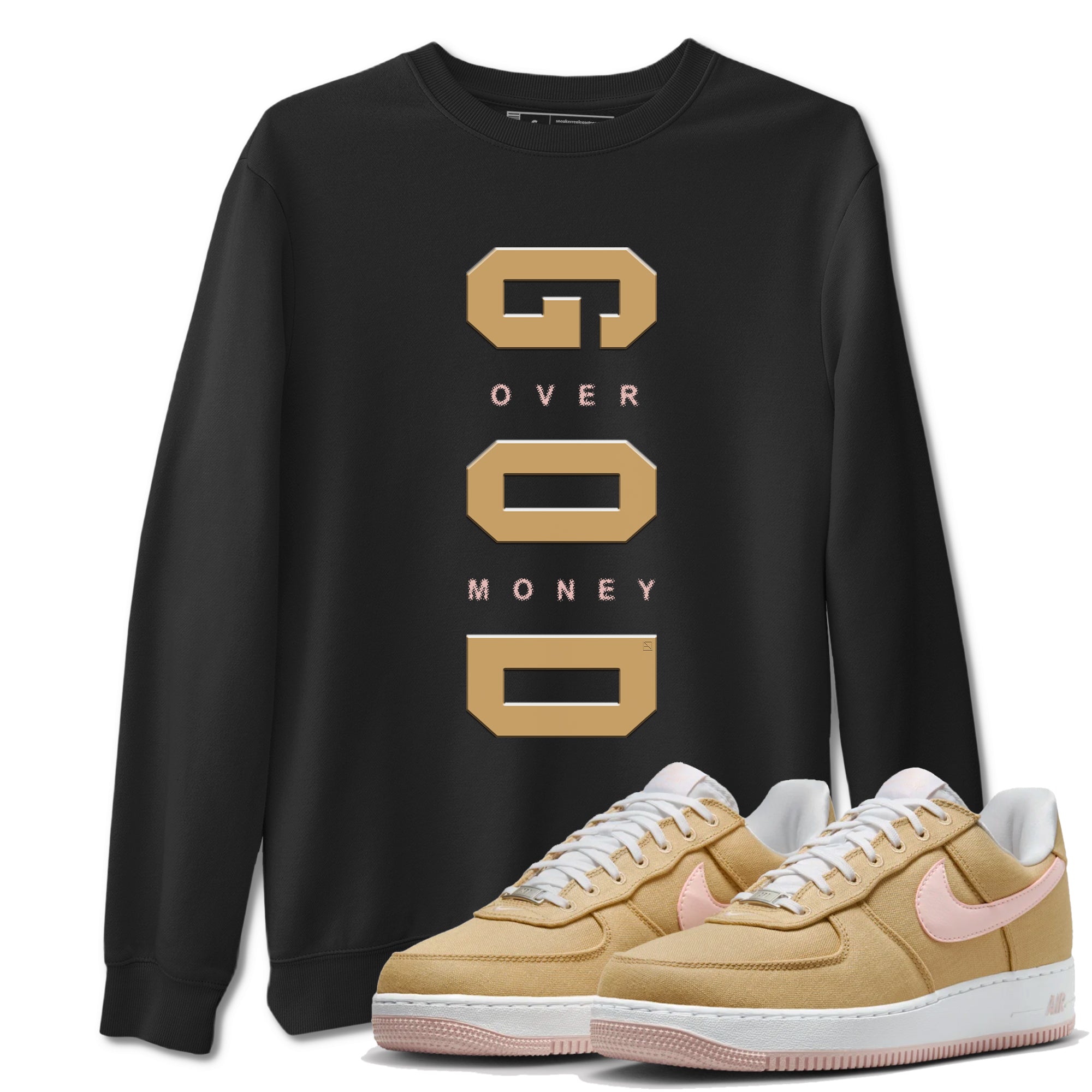 God Over Money snkmatch Tees - Air Force 1 Linen