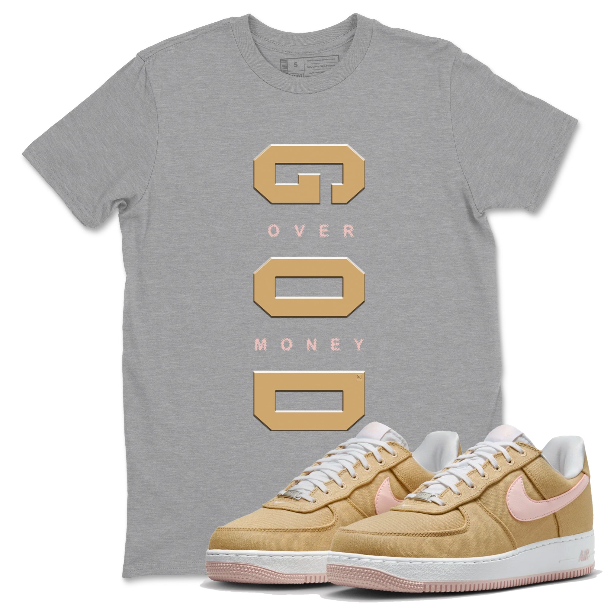God Over Money snkmatch Tees - Air Force 1 Linen
