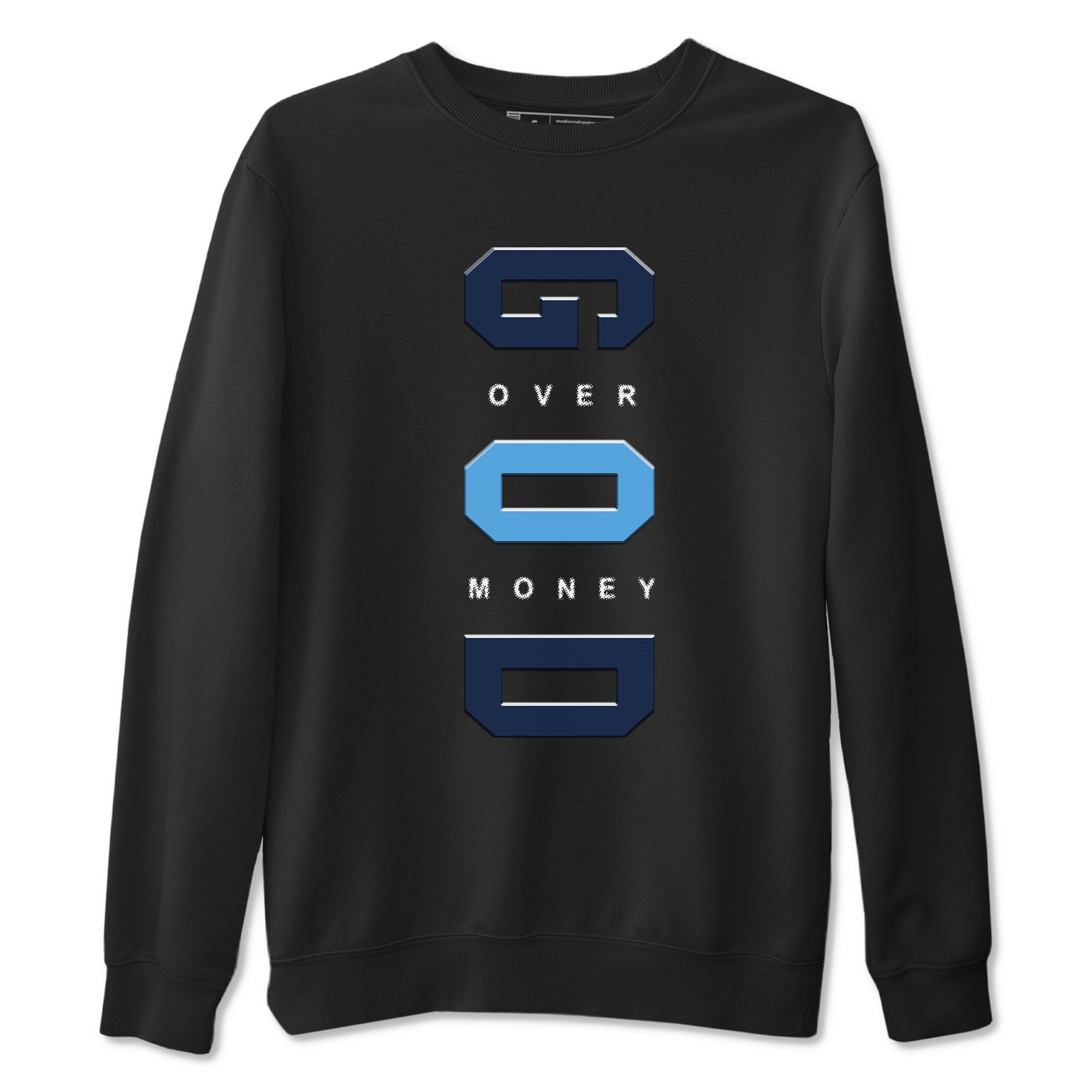 God Over Money snkmatch Tees - Air Jordan 1 Low OG Obsidian