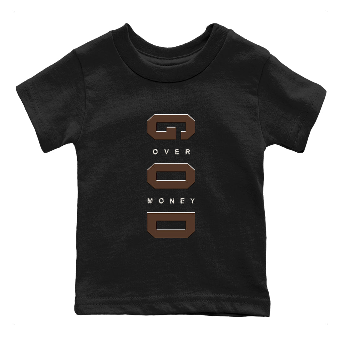 God Over Money snkmatch Tees Kids - Air Jordan 12 Baroque Brown