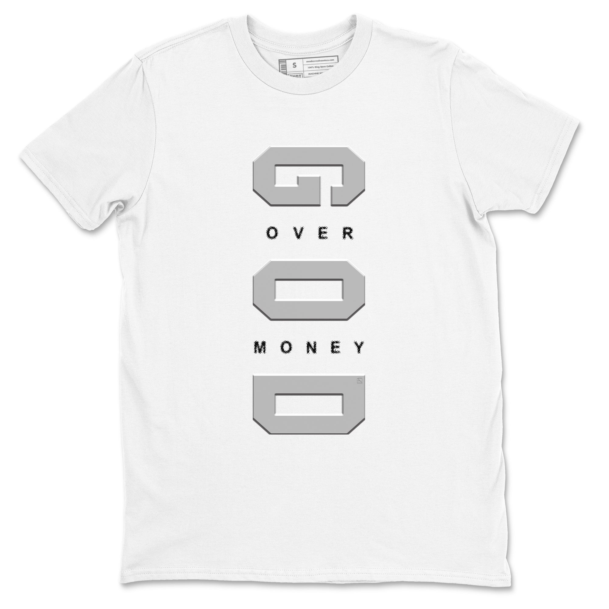 God Over Money snkmatch Tees - Air Jordan 12 Black Wolf Grey