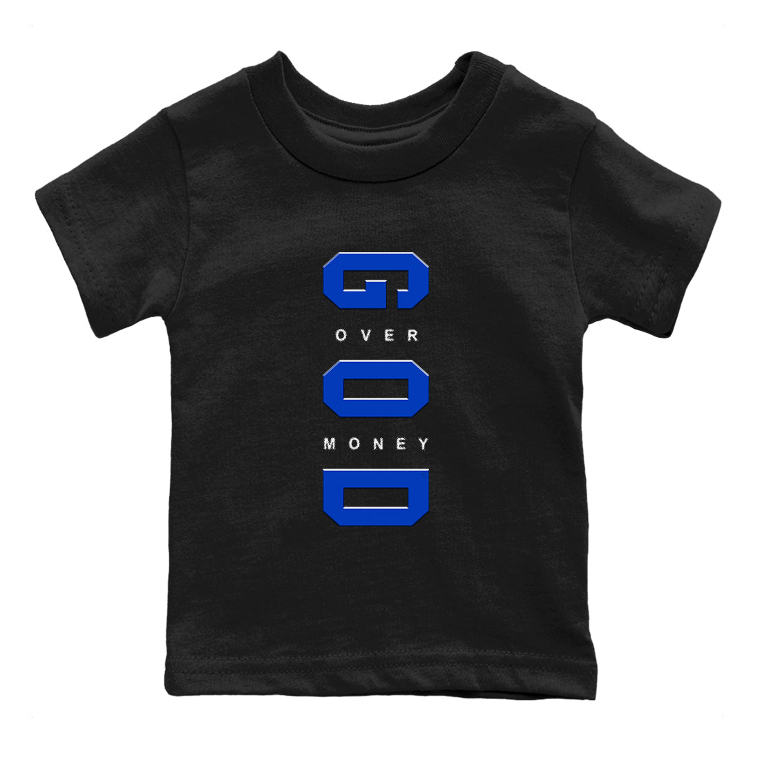 God Over Money snkmatch Tees Kids - Air Jordan 12 Blueberry