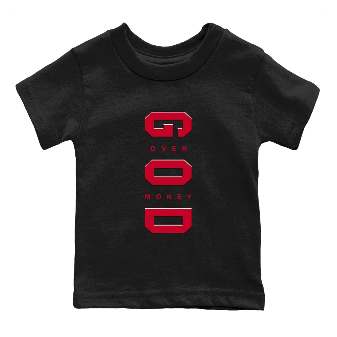 God Over Money snkmatch Tees Kids - Air Jordan 12 Flu Game