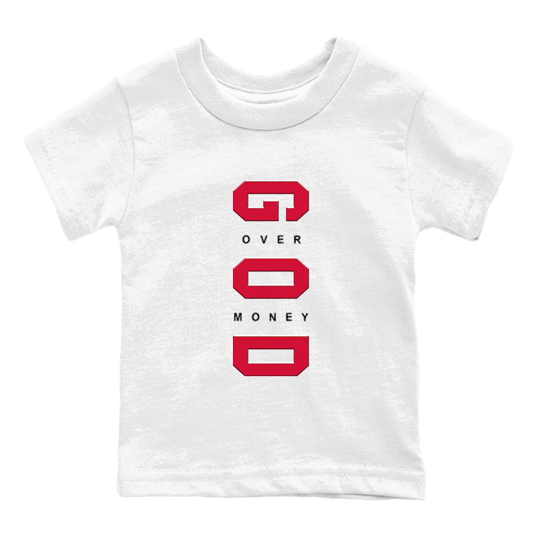 God Over Money snkmatch Tees Kids - Air Jordan 12 Flu Game