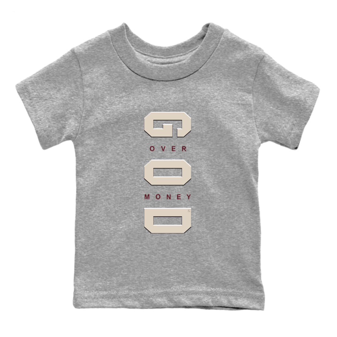 God Over Money snkmatch Tees Kids - Air Jordan 4 A Ma Maniere x Fossil Stone
