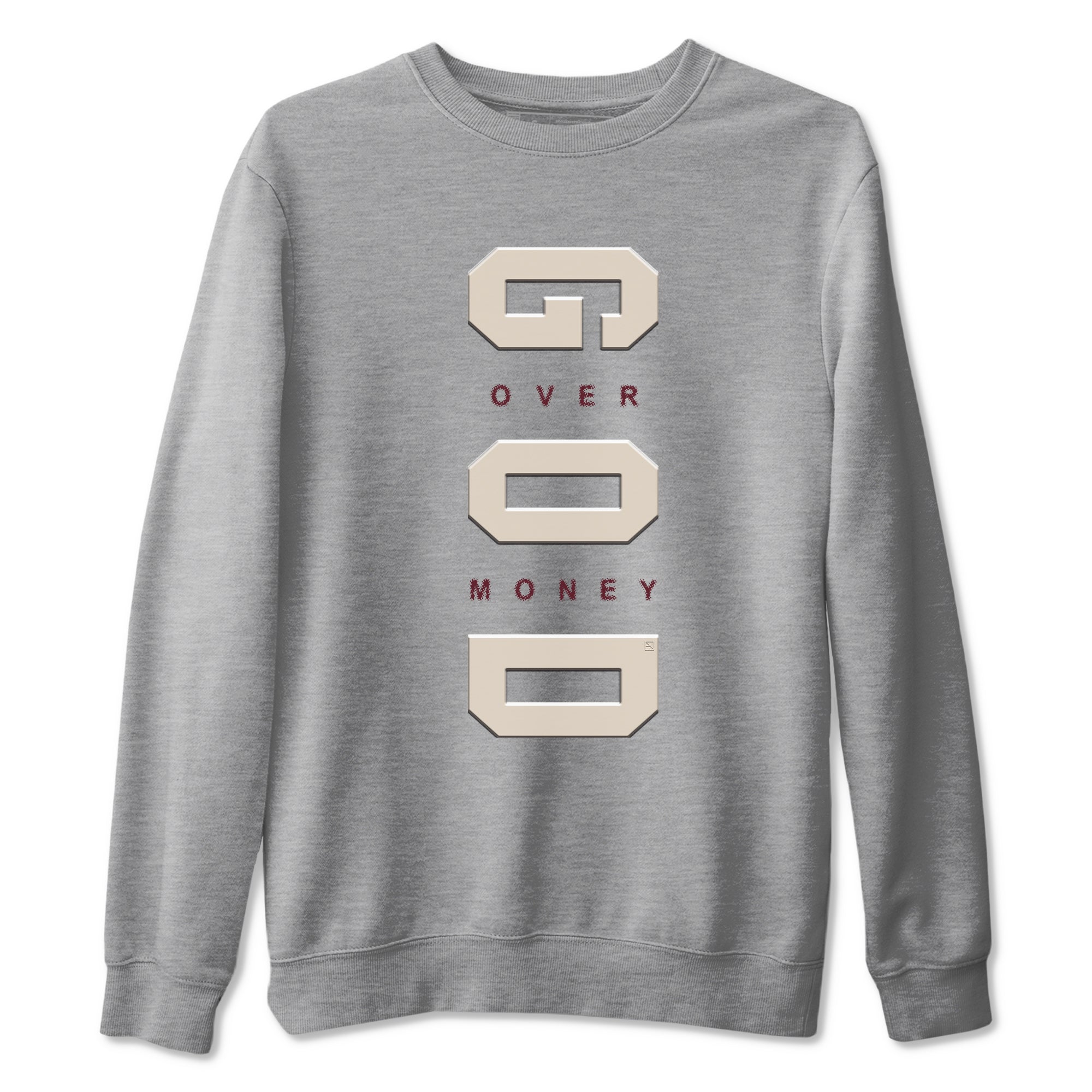 God Over Money snkmatch Tees - Air Jordan 4 A Ma Maniere x Fossil Stone