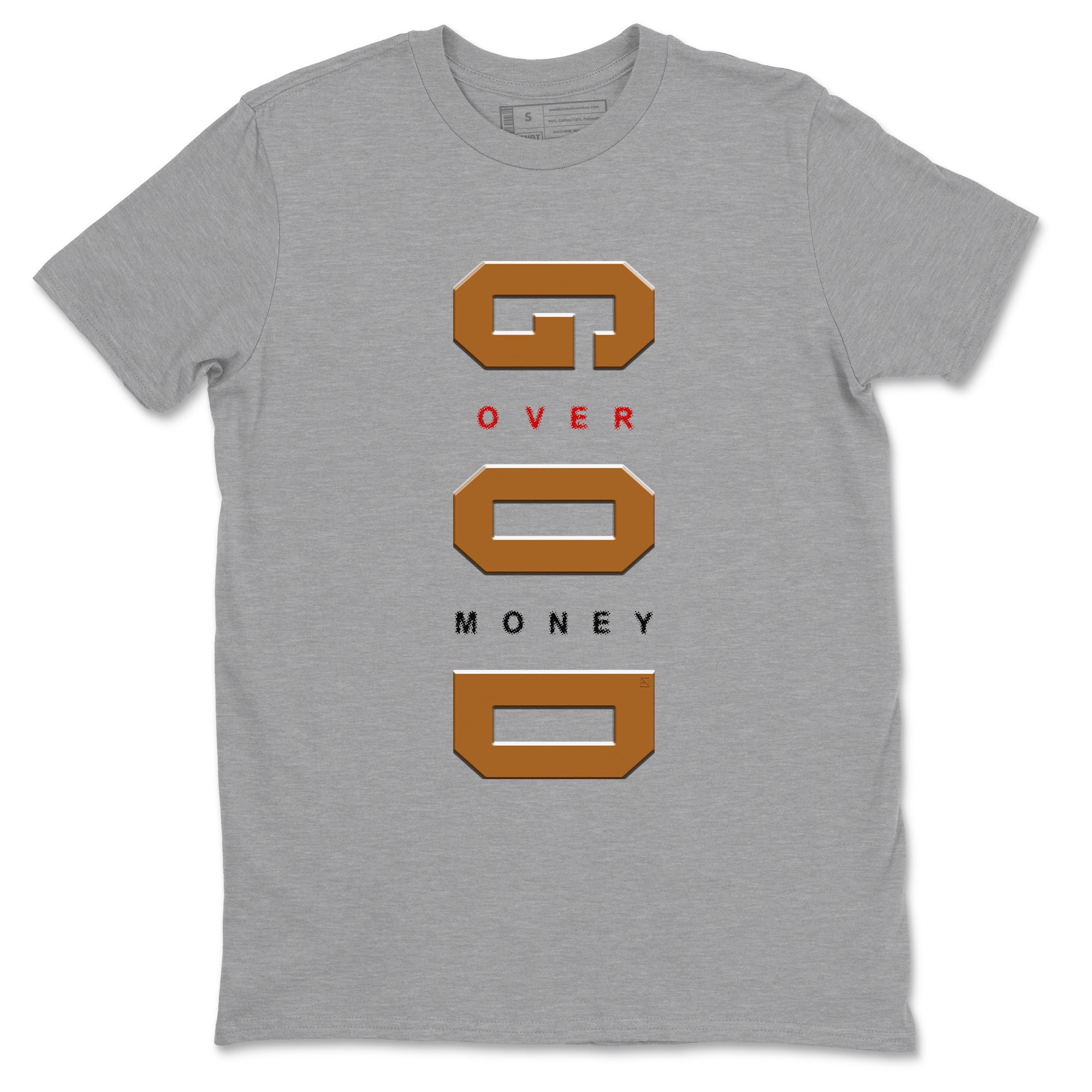 God Over Money snkmatch Tees - Air Jordan 5 Archaeo Brown