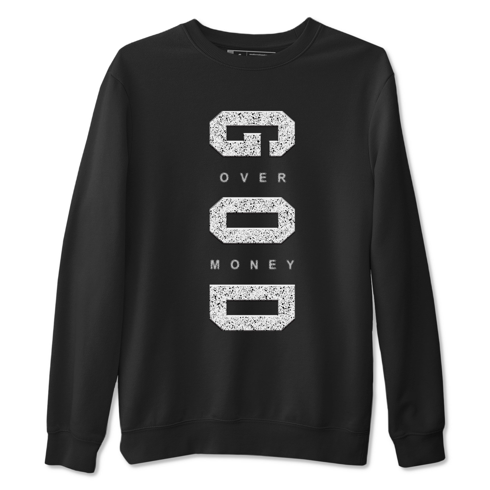 God Over Money snkmatch Tees - Air Jordan 5 White Black