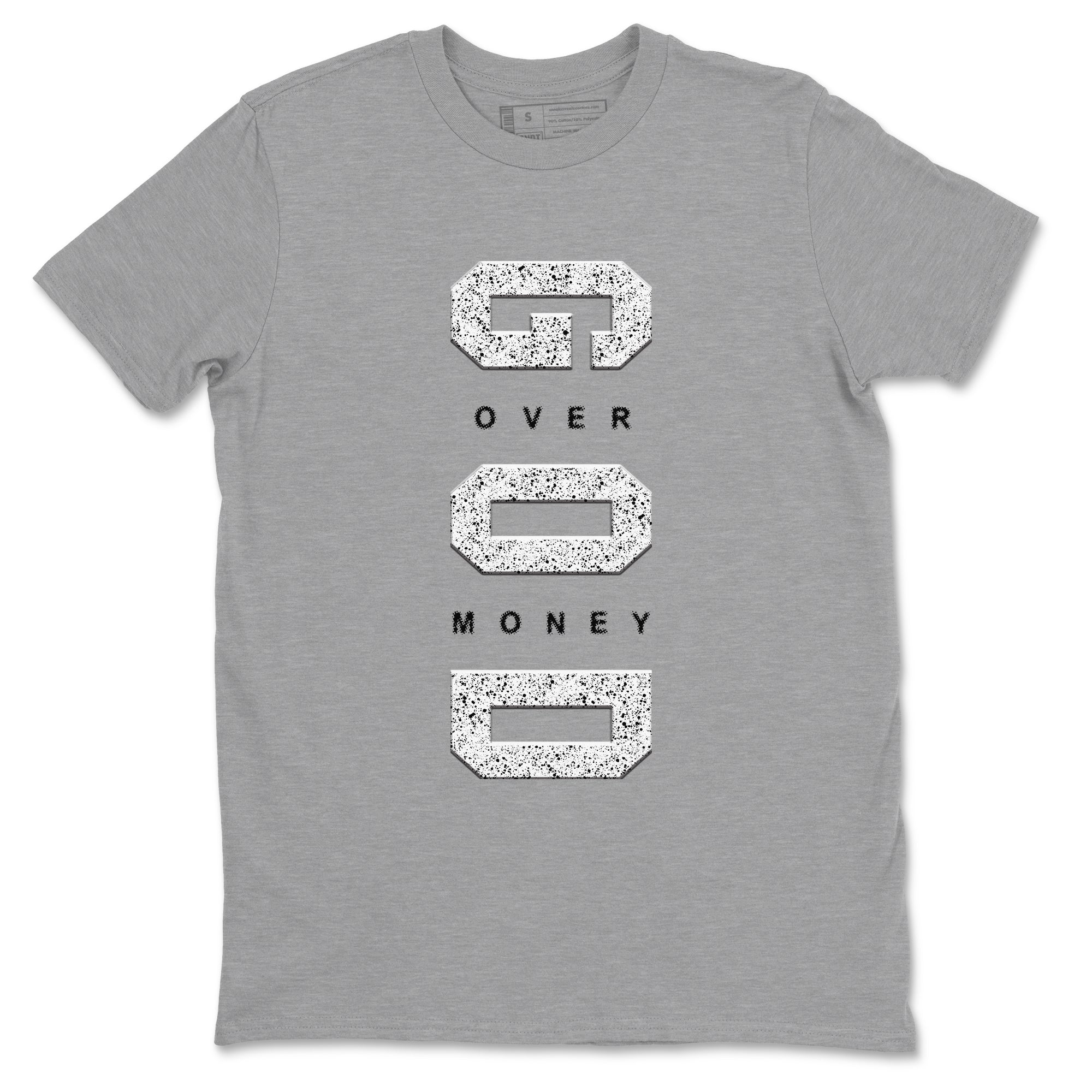 God Over Money snkmatch Tees - Air Jordan 5 White Black