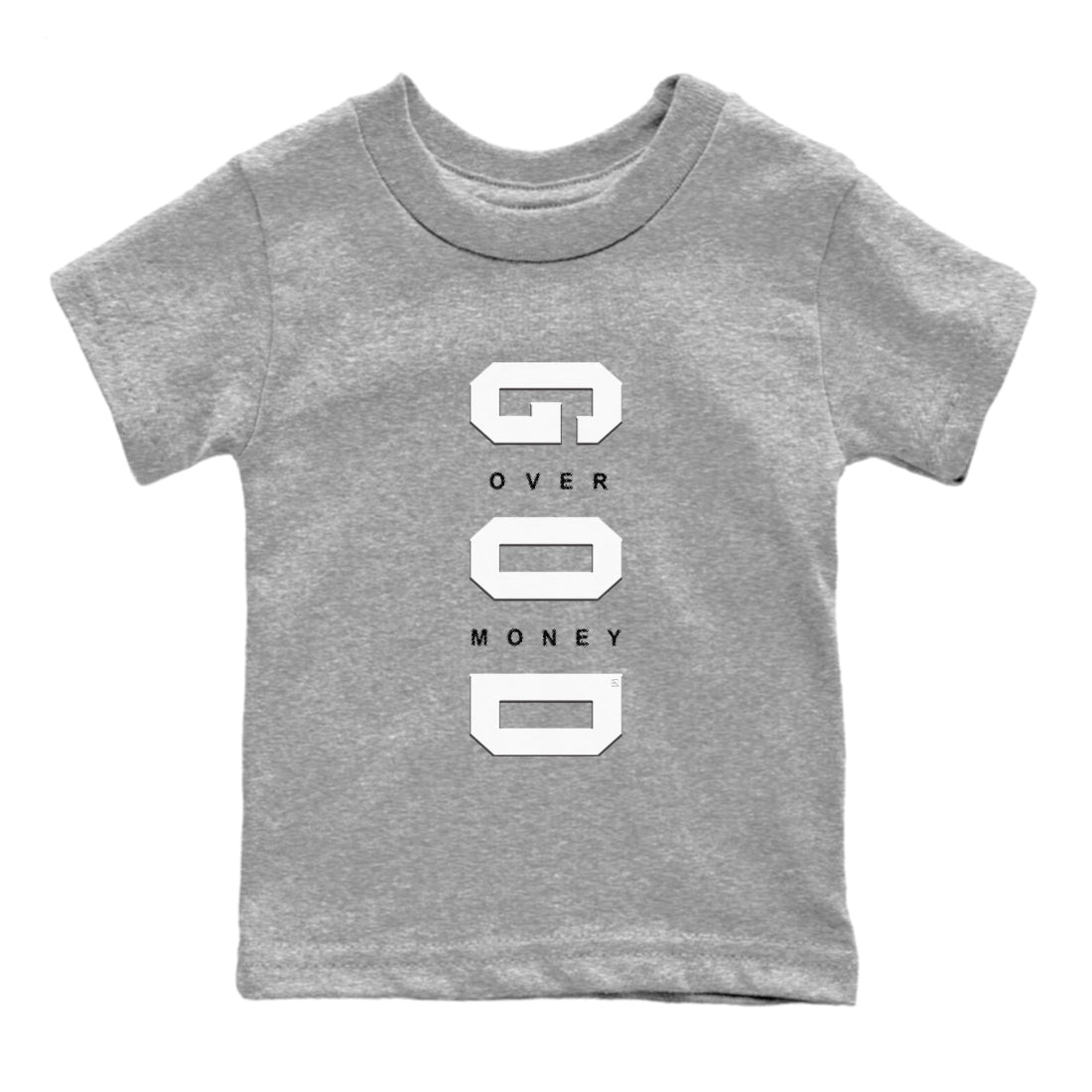 God Over Money snkmatch Tees Kids - Air Jordan 9 Cool Grey