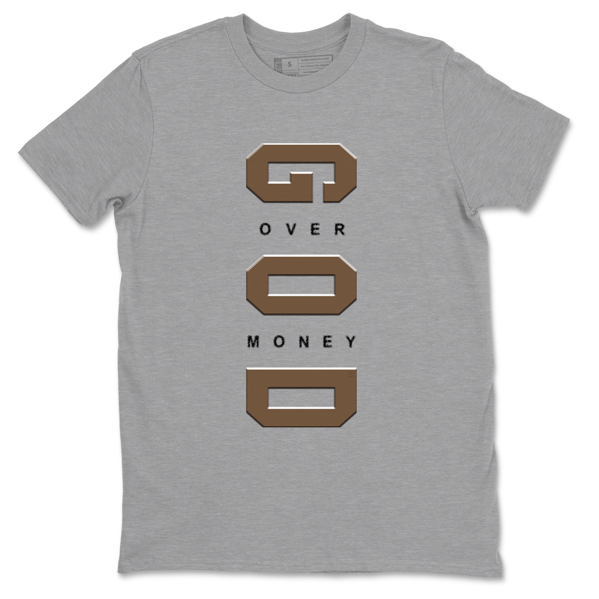 God Over Money snkmatch Tees - Jordan Jumpman Jack Travis Scott Dark Mocha