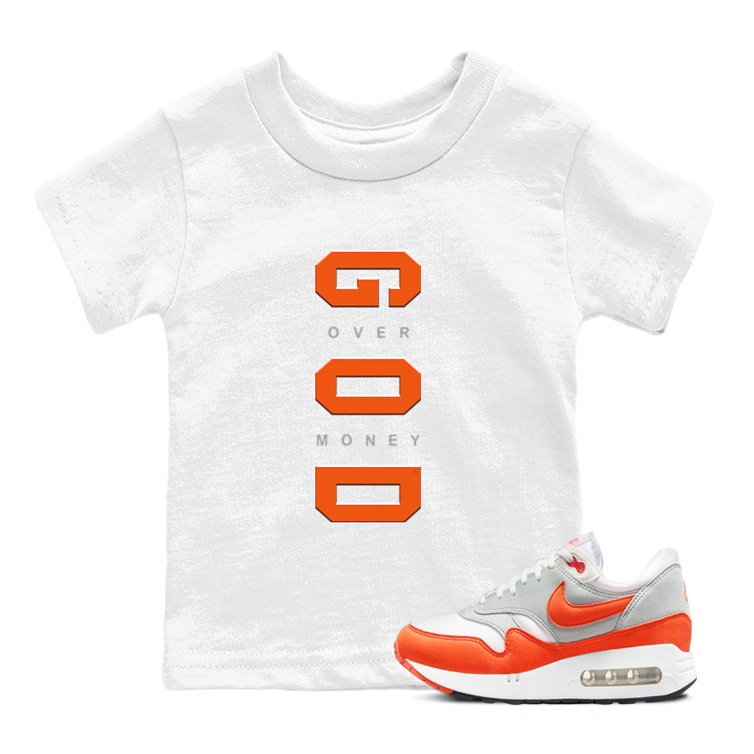 God Over Money snkmatch Tees Kids - Air Max 1 Cosmic Clay