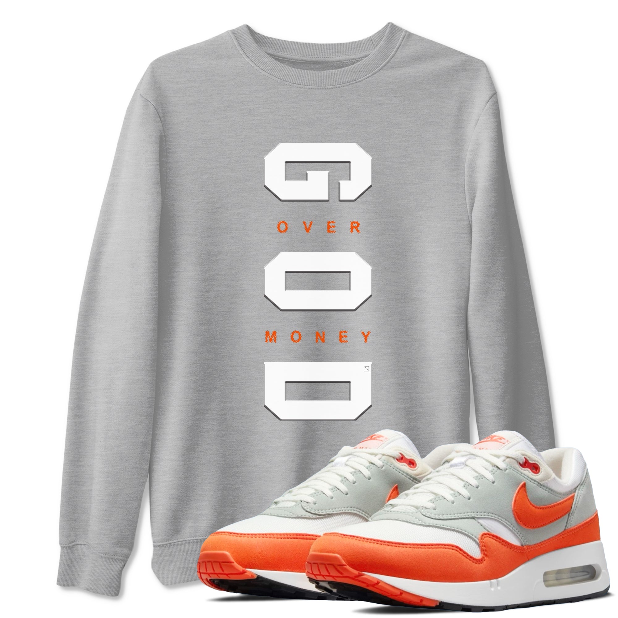 God Over Money snkmatch Tees - Air Max 1 Cosmic Clay
