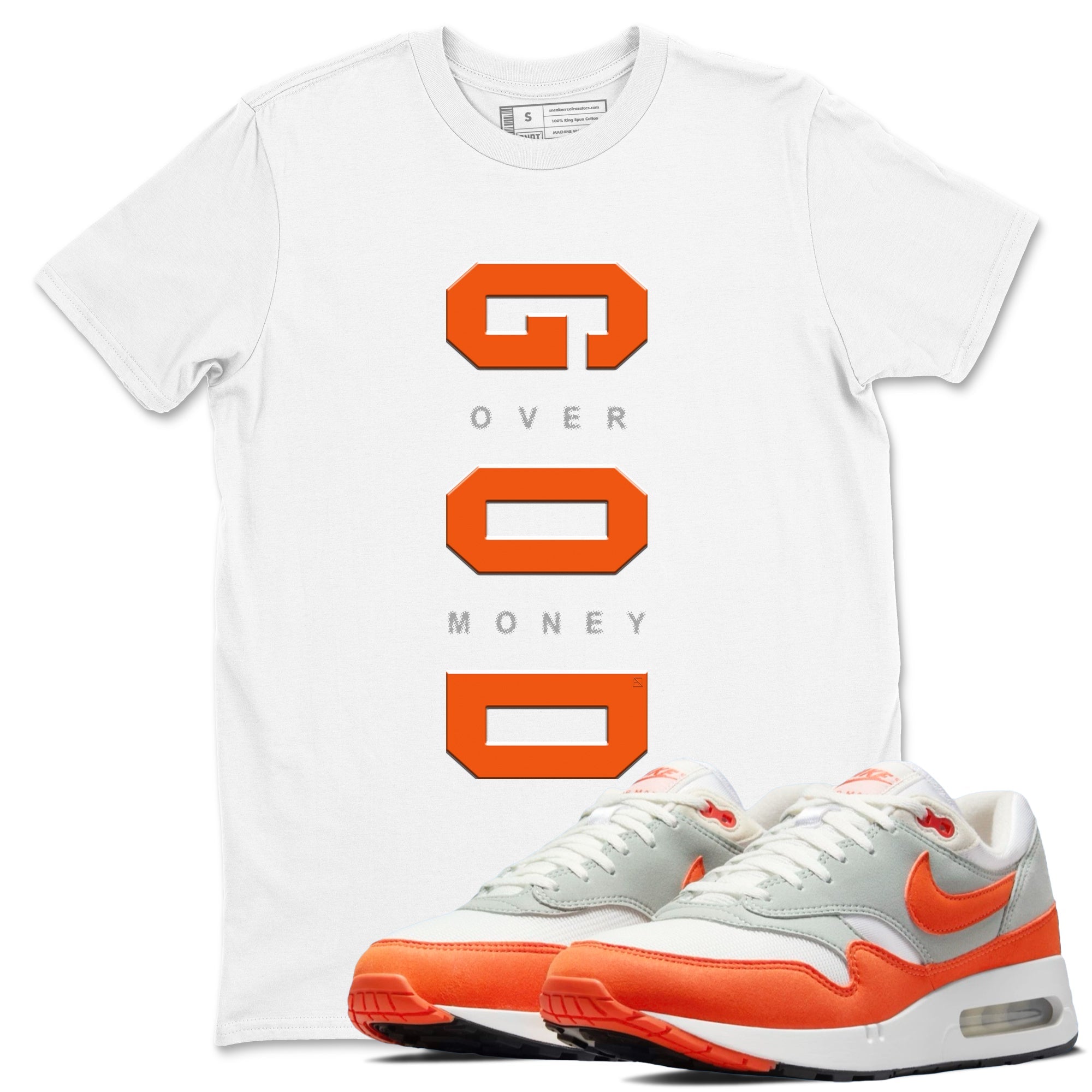 God Over Money snkmatch Tees - Air Max 1 Cosmic Clay
