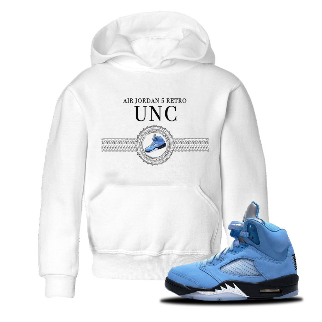 Gold Chain Kids Tops - Air Jordan 5 UNC