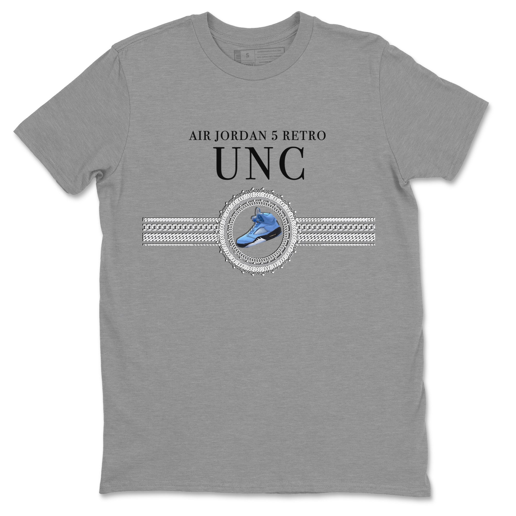 Gold Chain Unisex Tops - Air Jordan 5 UNC