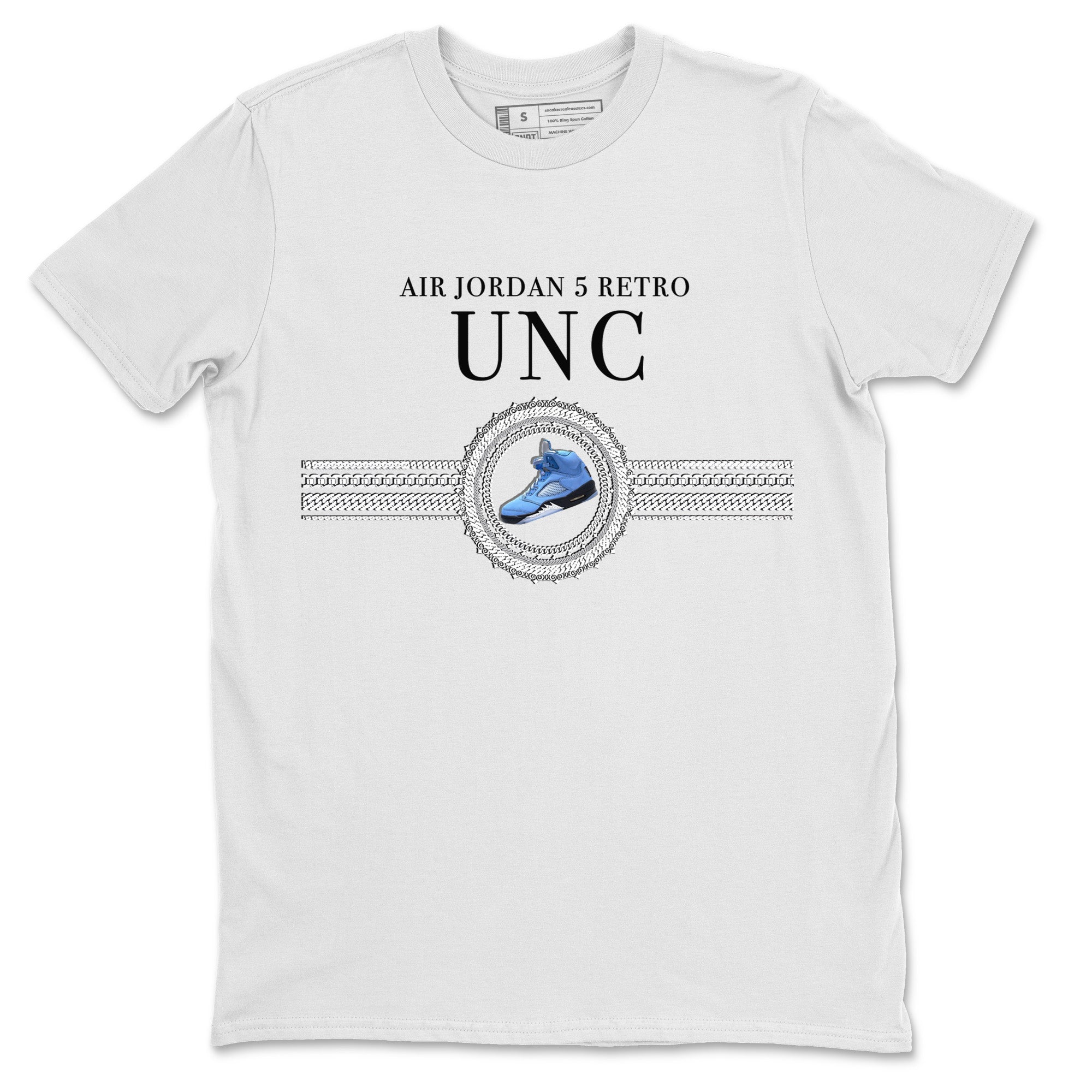Gold Chain Unisex Tops - Air Jordan 5 UNC