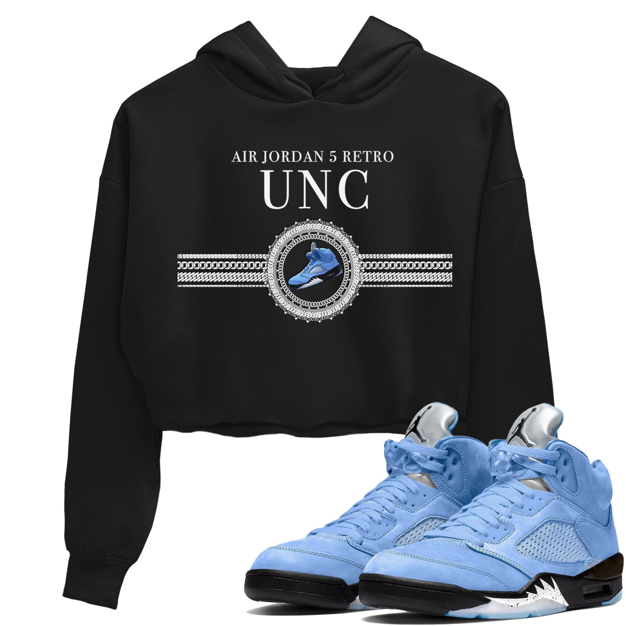 Gold Chain Women's Tops - Air Jordan 5 UNC