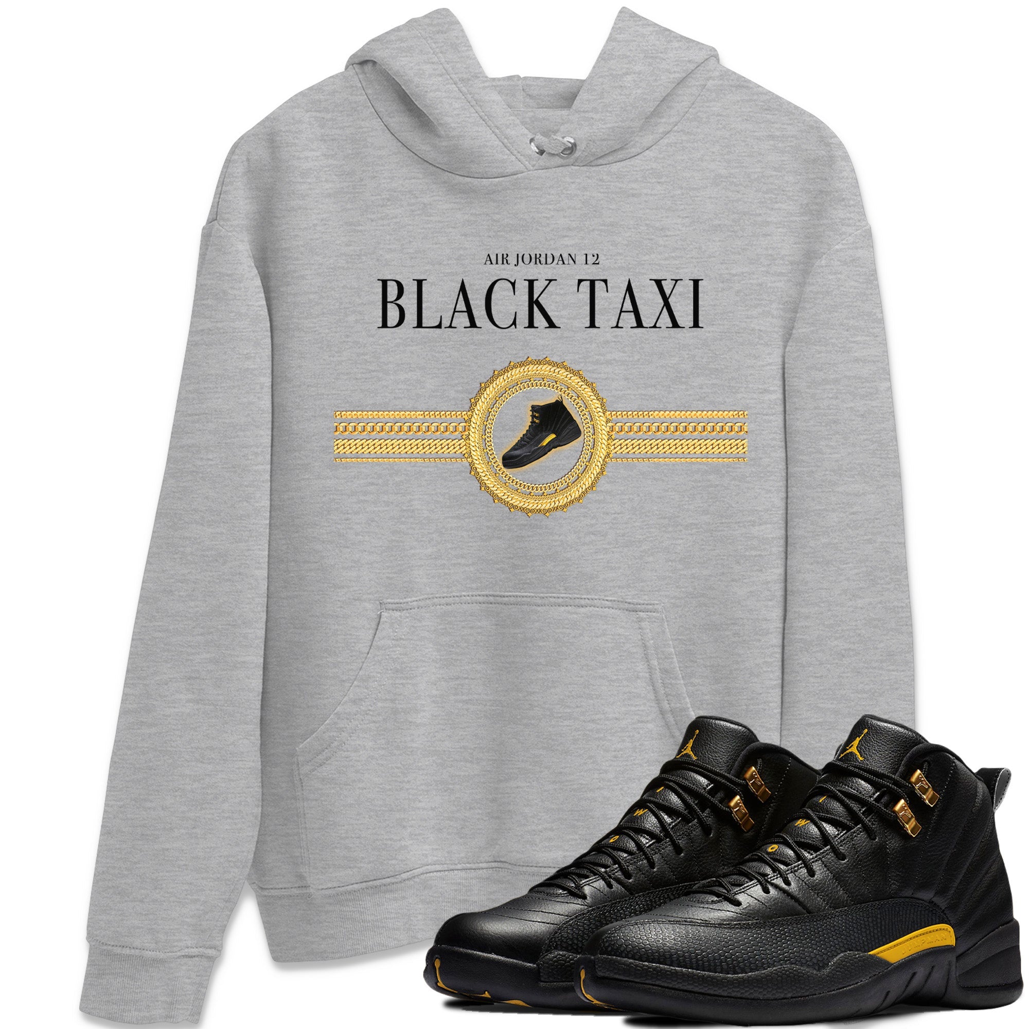 Gold Chains Unisex Tops - Air Jordan 12 Black Taxi
