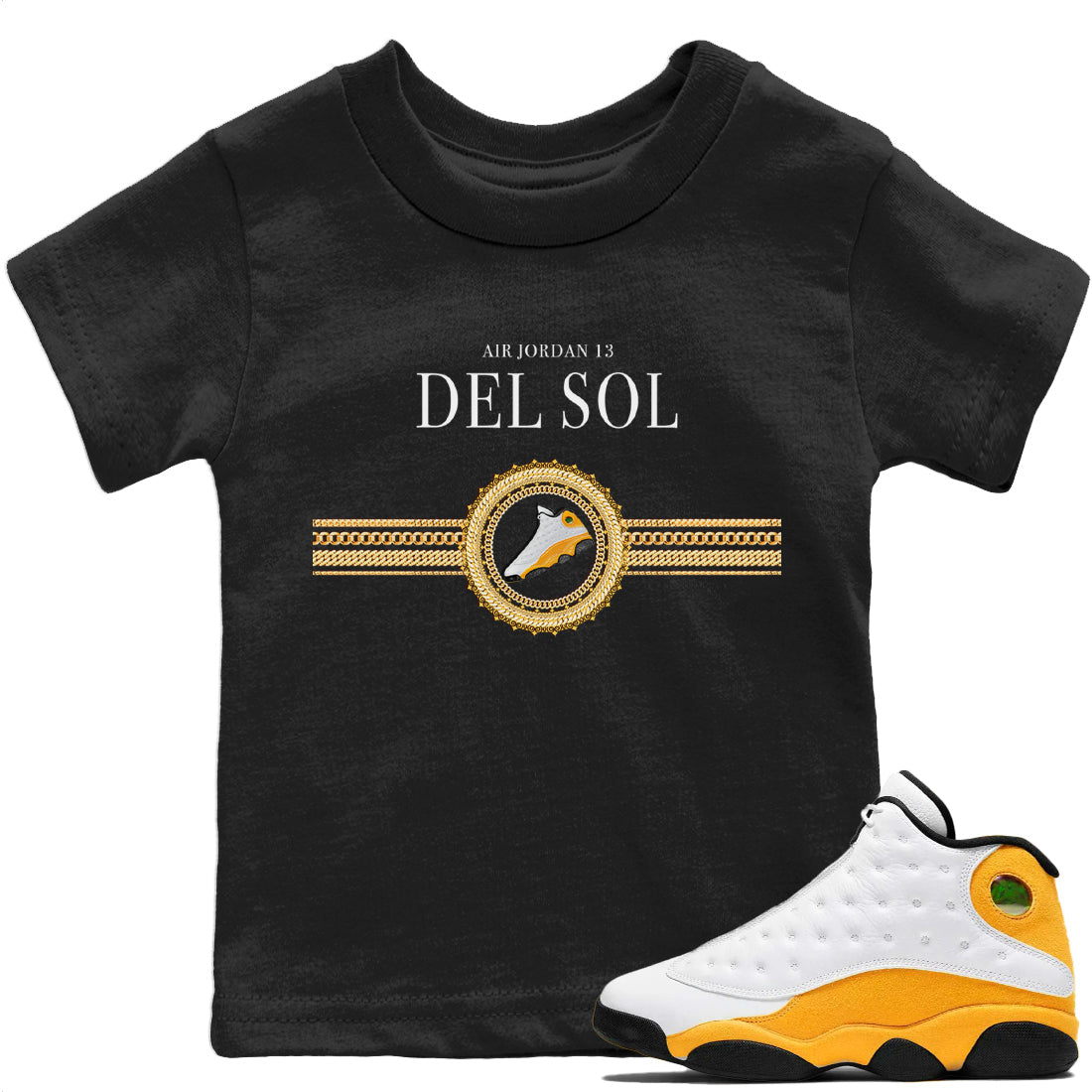 Gold Chains Kids Tops - Air Jordan 13 Del Sol