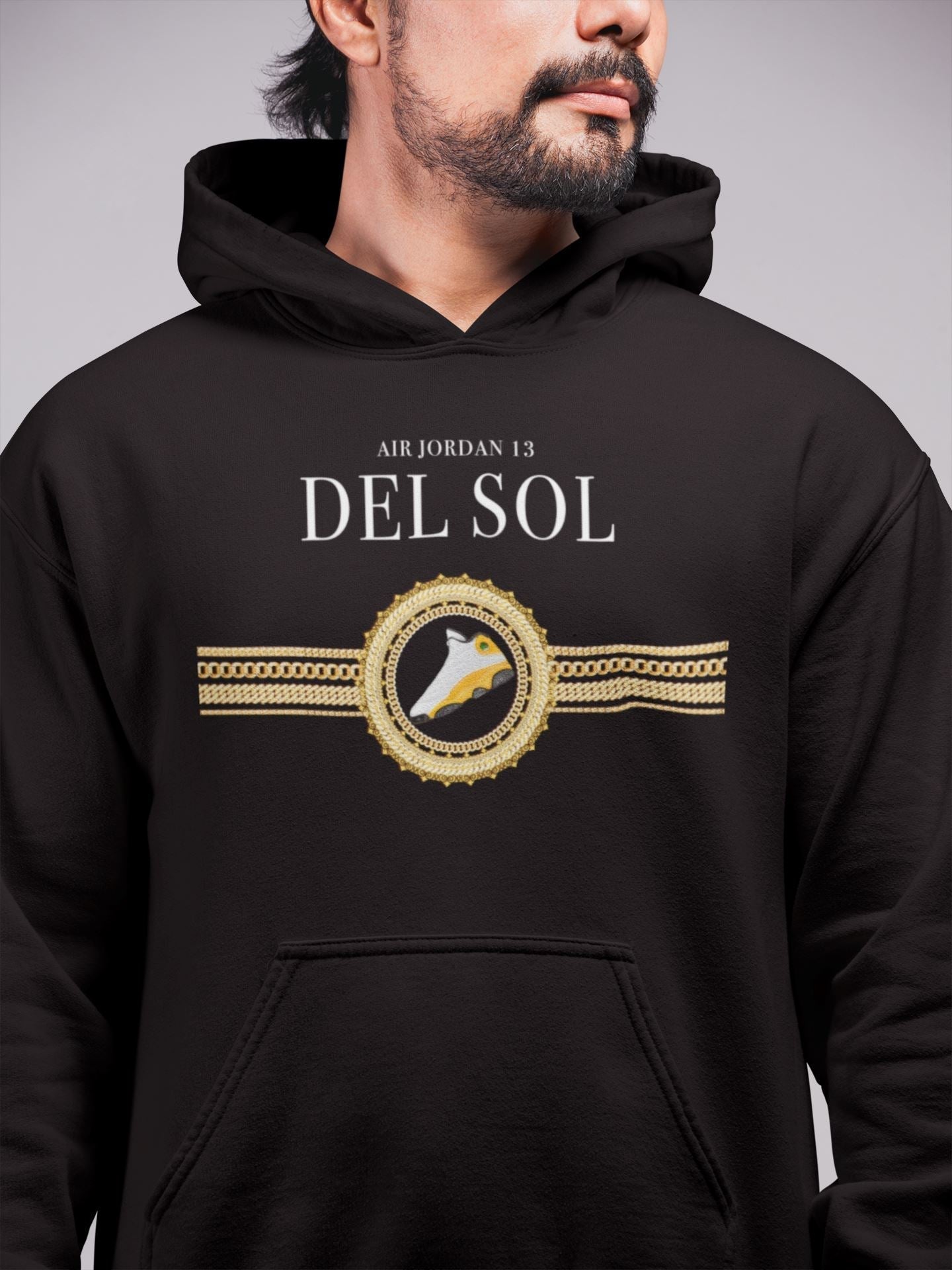 Gold Chains Unisex Tops - Air Jordan 13 Del Sol