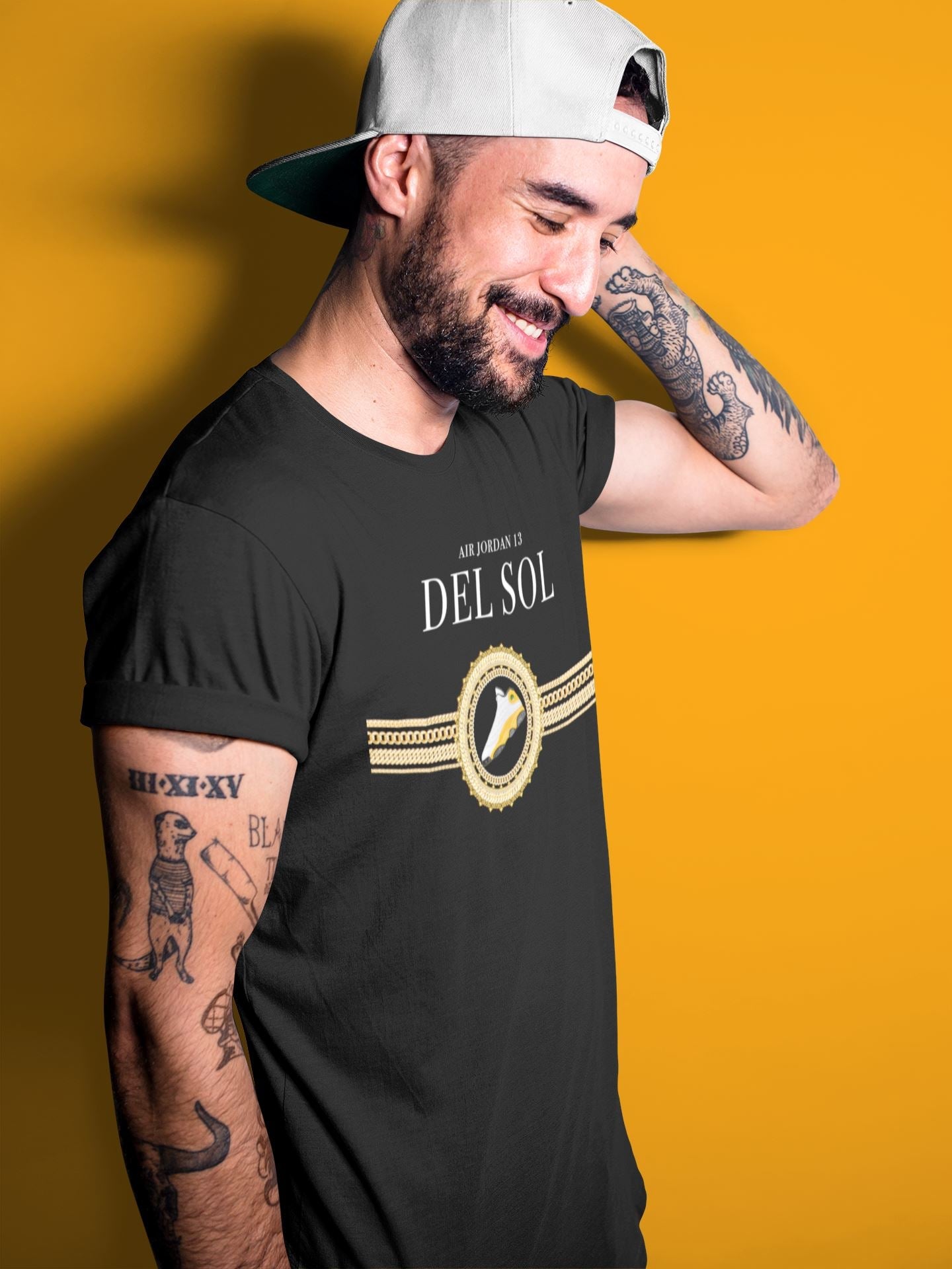 Gold Chains Unisex Tops - Air Jordan 13 Del Sol