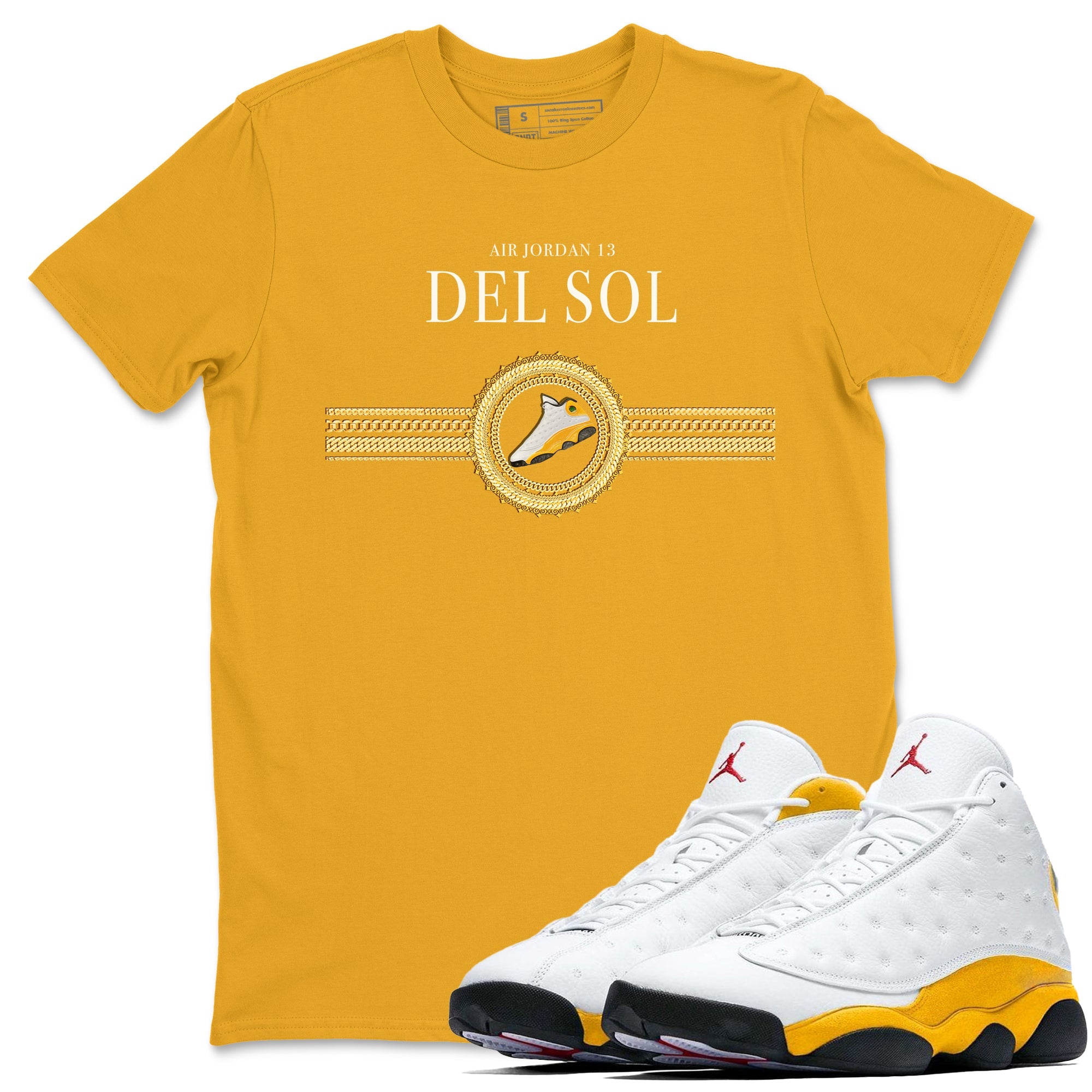 Gold Chains Unisex Tops - Air Jordan 13 Del Sol