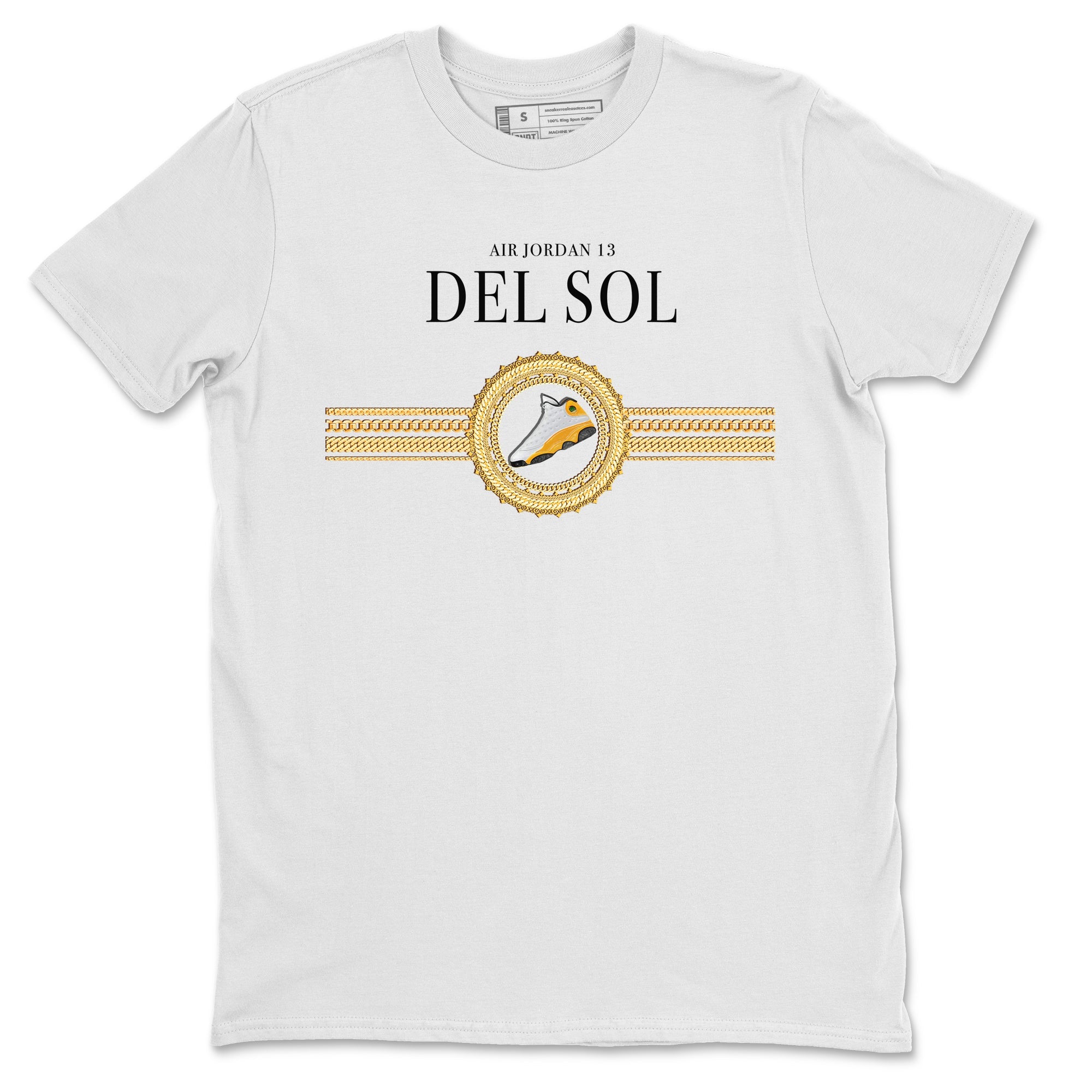 Gold Chains Unisex Tops - Air Jordan 13 Del Sol