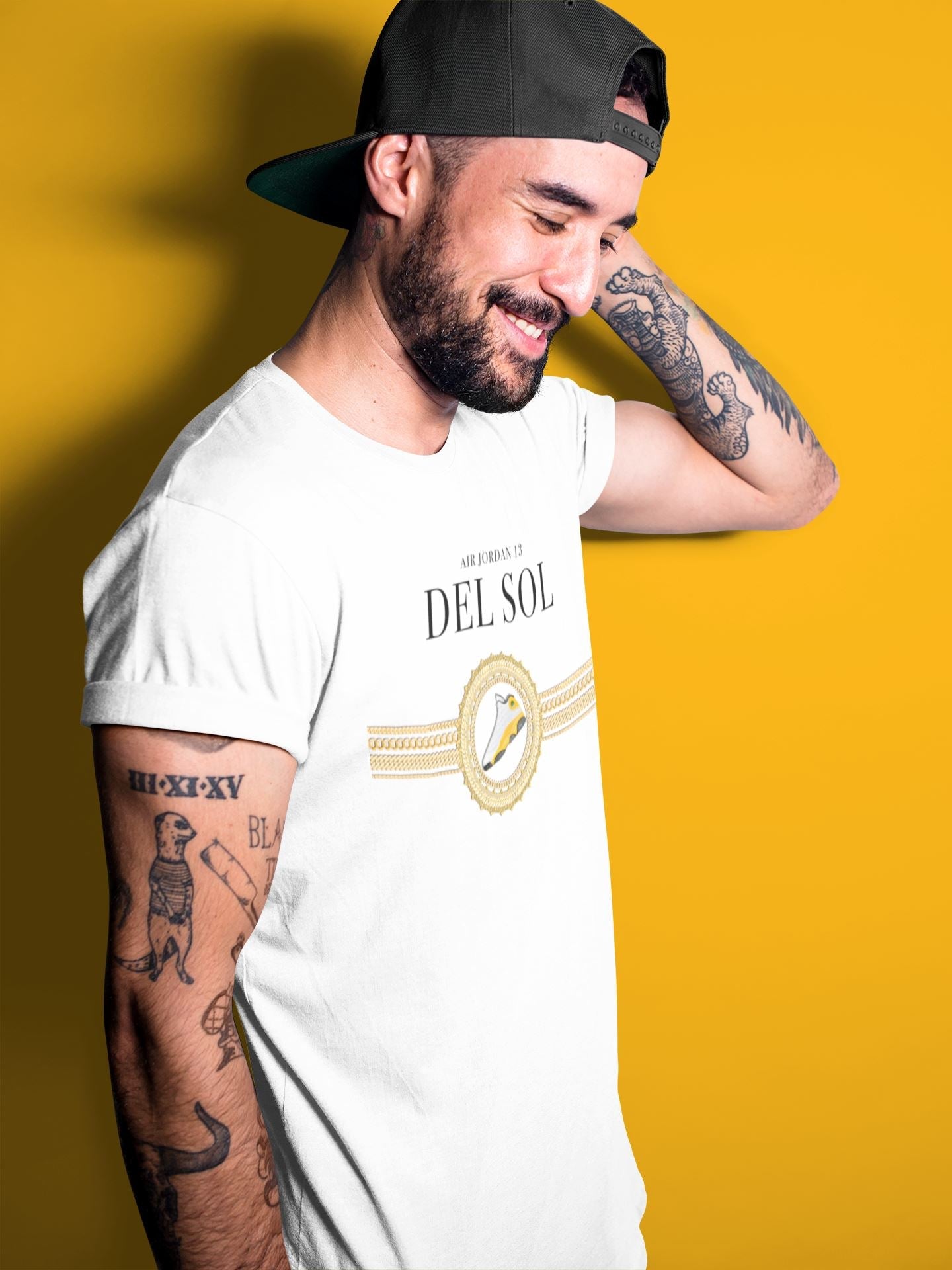 Gold Chains Unisex Tops - Air Jordan 13 Del Sol