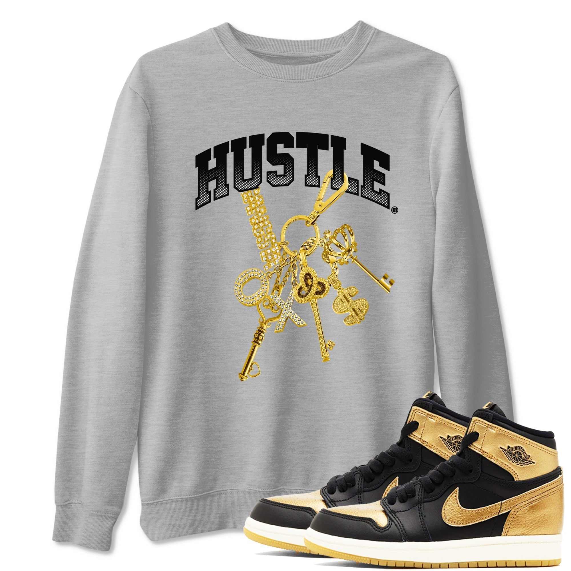 Gold Hustle snkmatch Tees - Air Jordan 1 Black Metallic Gold