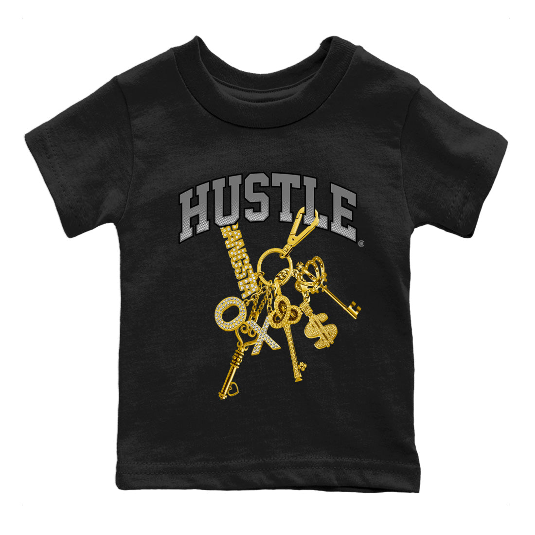 Gold Hustle Kids Tops - Air Jordan 11 White Cement