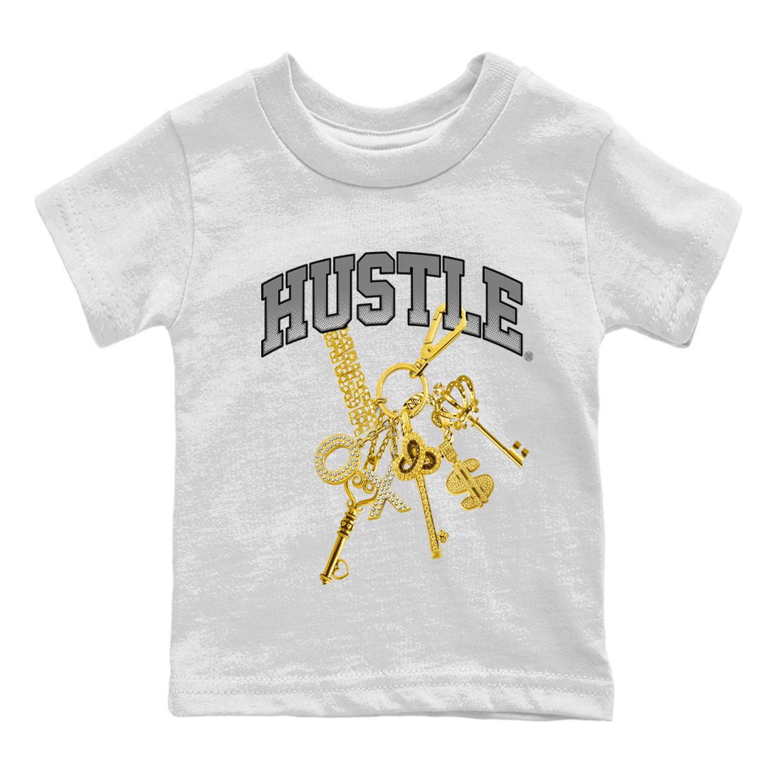 Gold Hustle Kids Tops - Air Jordan 11 White Cement