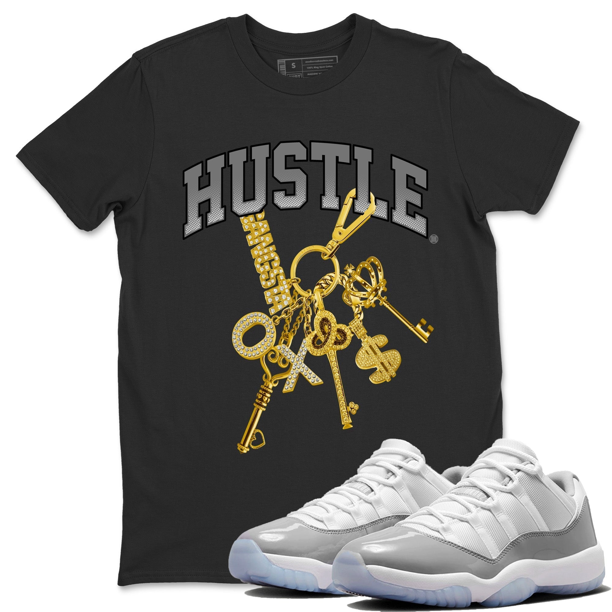 Gold Hustle Unisex Tops - Air Jordan 11 White Cement