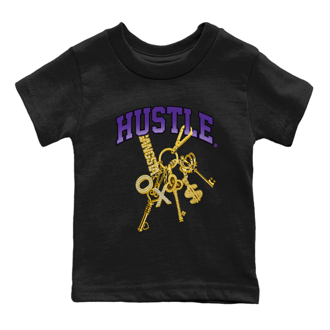 Gold Hustle Kids Tops - Air Jordan 12 Field Purple