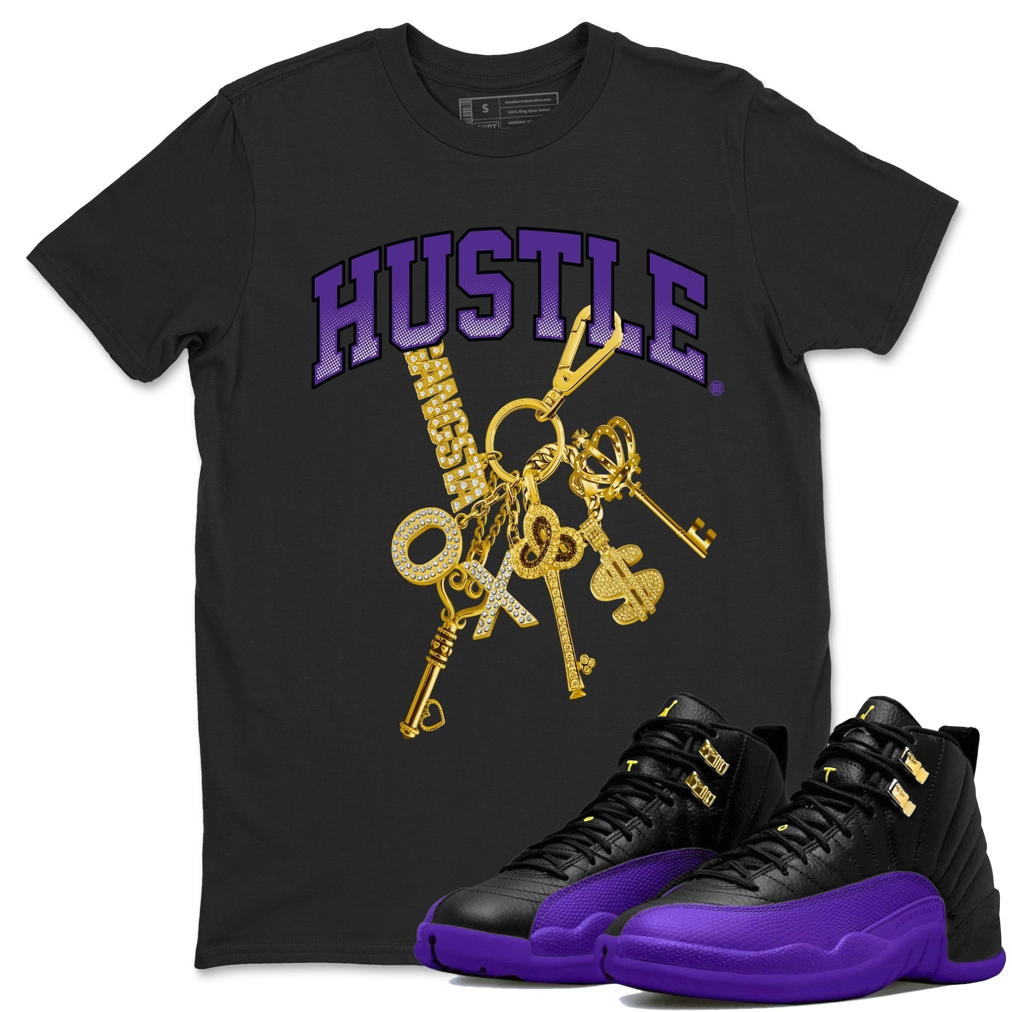 Gold Hustle Unisex Tops - Air Jordan 12 Field Purple