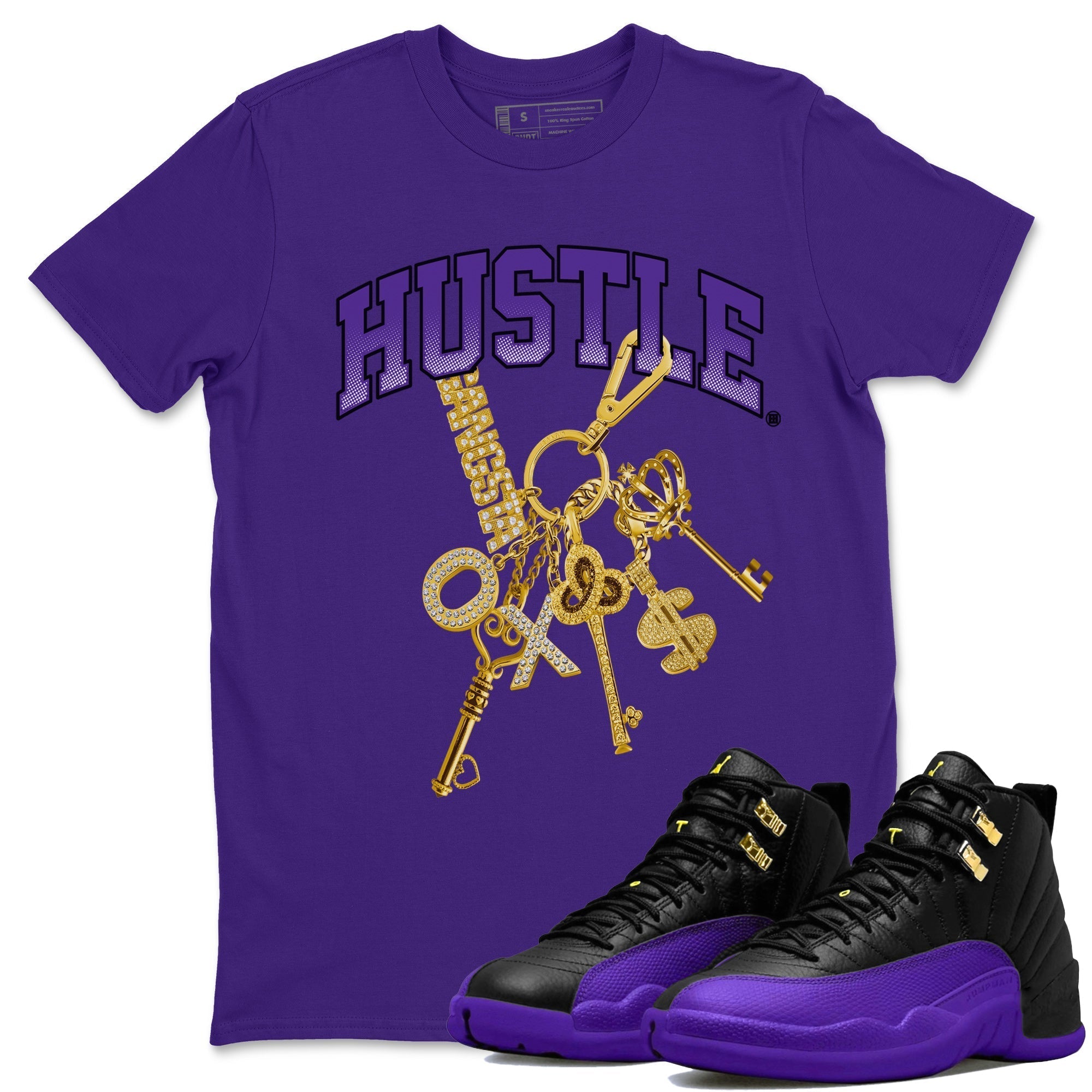 Gold Hustle Unisex Tops - Air Jordan 12 Field Purple